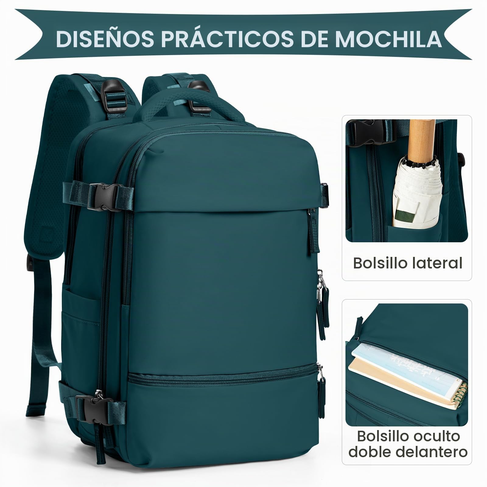 SZLX Mochila Viaje Cabina Avion 40x20x25 Mujer Ryanair Equipaje de mano 40x20x25 Ryanair Bolsa de Viaje Maletas de Viaje Cabina Avion Mochila Ordenador Portatil 14 Pulgadas Hombre 20L,Azul pavo real