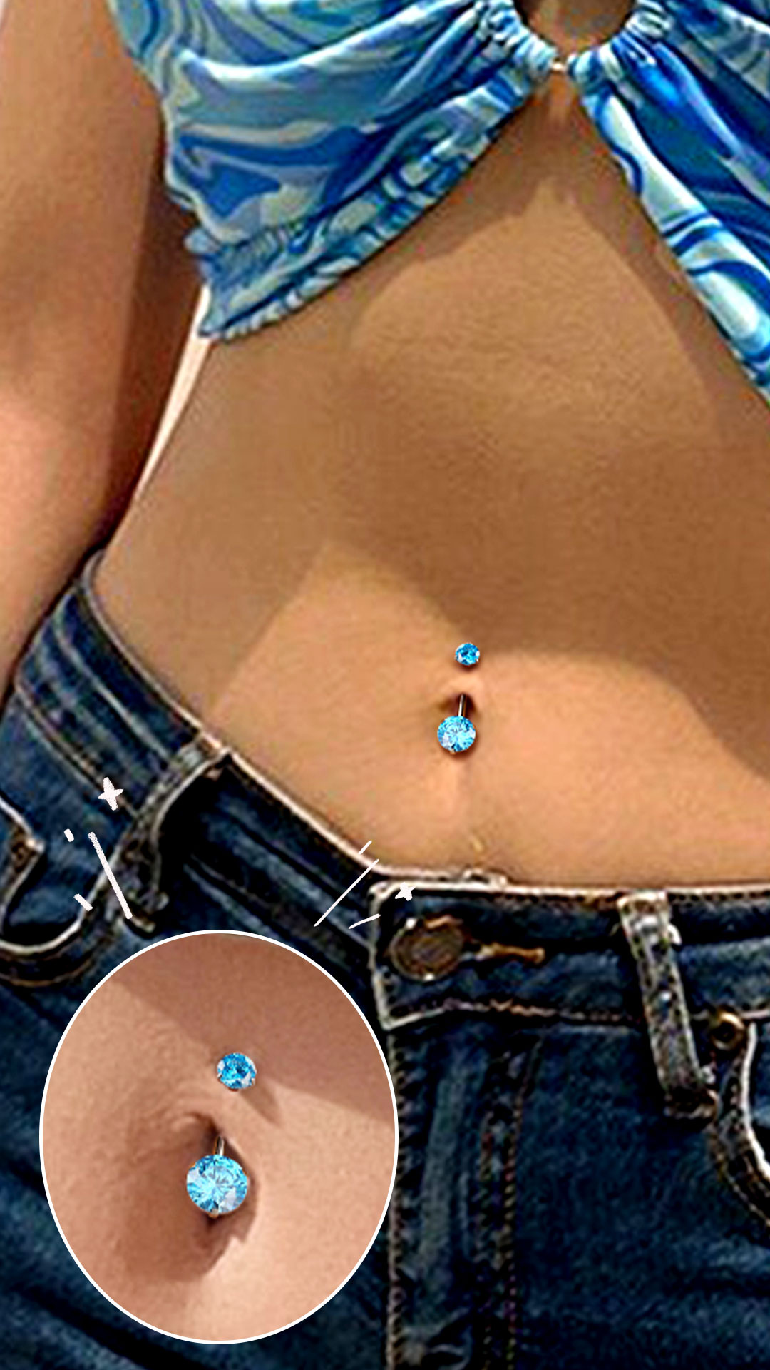Piercing Per Ombelico Rovesciato Con Pendente Di Cuore | Glow Bodies