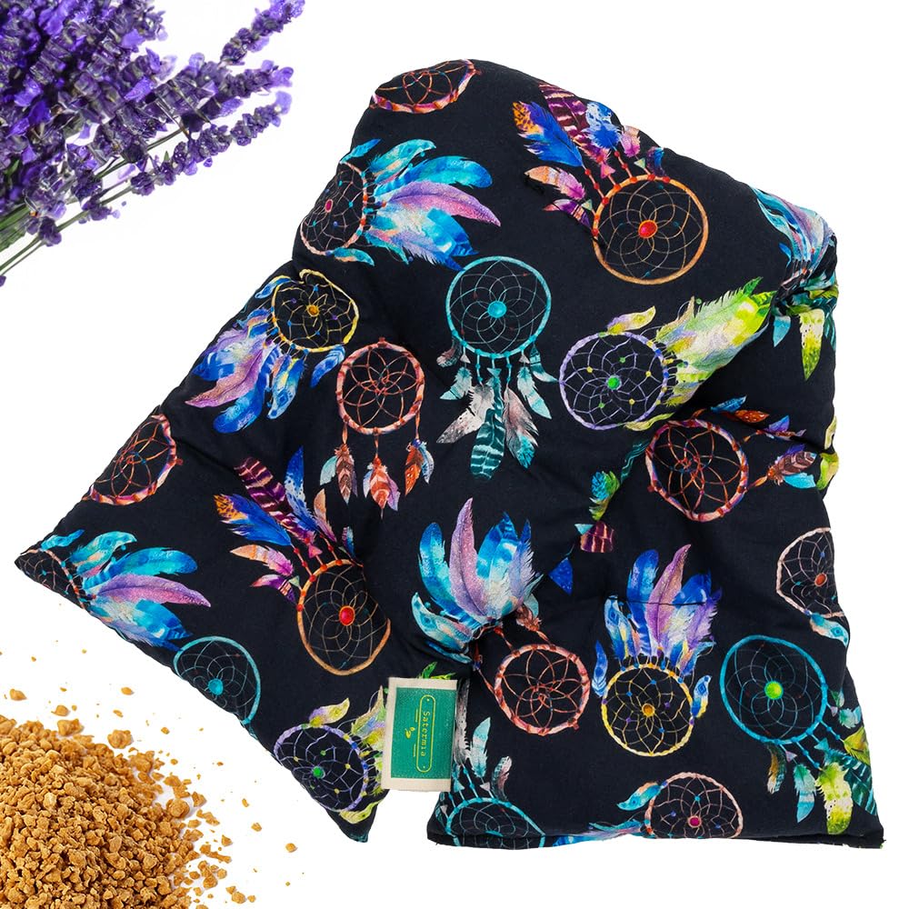 Saco Semillas Microondas - 50x15cm Semillas y Lavanda, 100% Algodón - Saco de Semillas para Microondas - Bolsa térmica Calor y Frío (Atrapasueños)