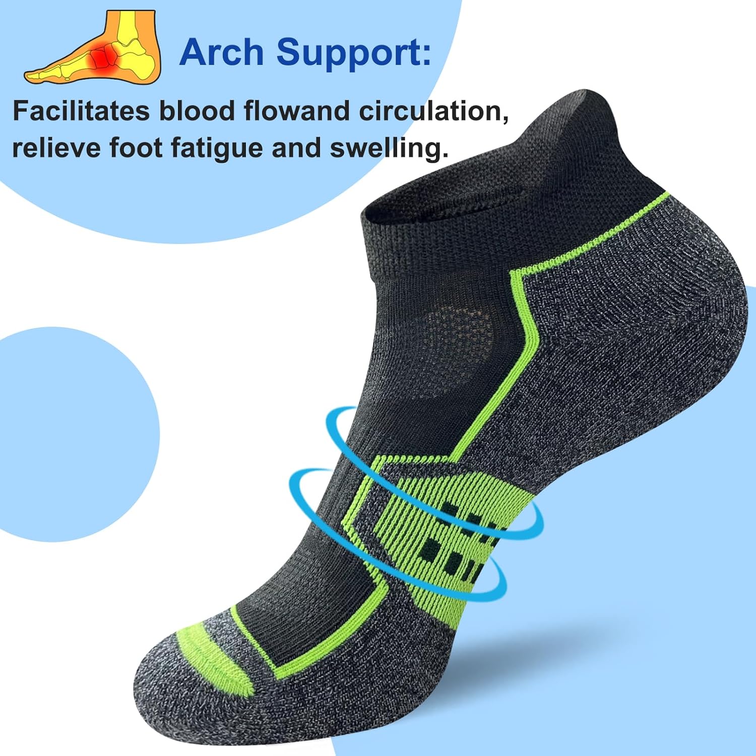 Womens Ankle Comfort Cushioned Anti-blister Wicking Athletic Running Socks 5 Pairs - Image 5