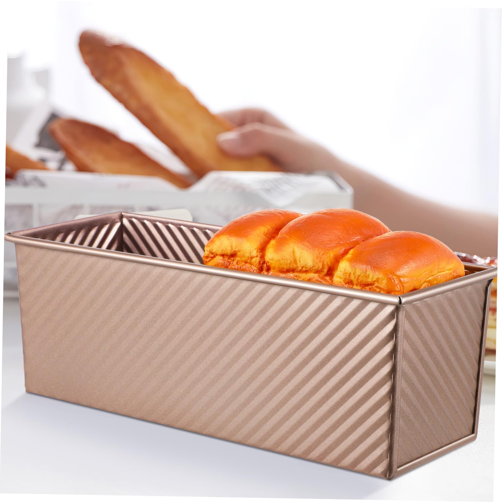 Ipetboom Backform Deckel und Belüftungslöchern Kohlenstoffstahl aus Robuste Rechteckige Vielseitige Kastenform zum Backen von Brot für Küche
