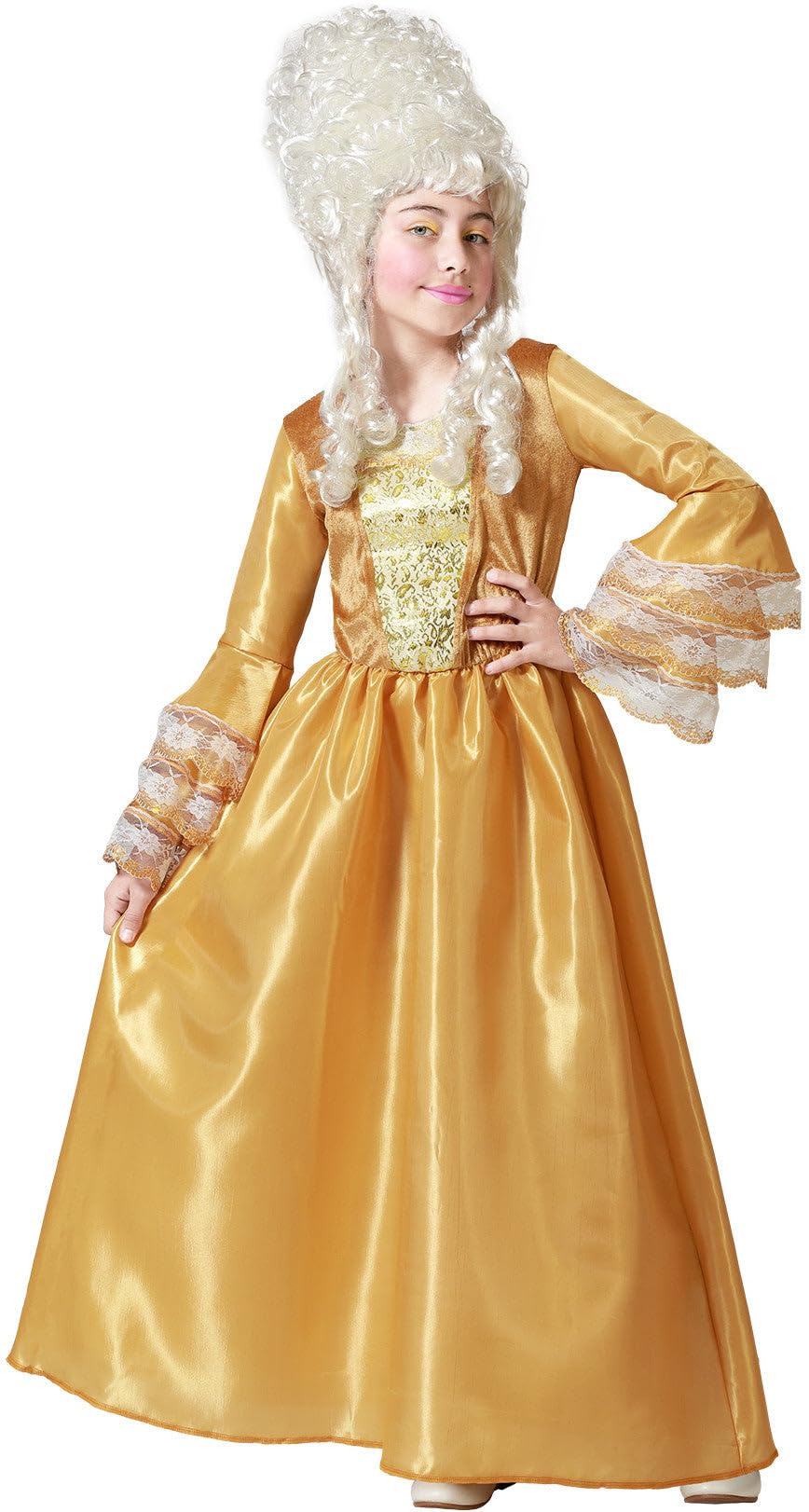 Atosa Girls Gold Courtier Fancy Dress Costume Age 5-6 Years