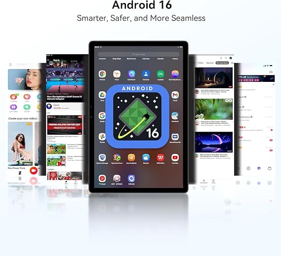 Blackview Android 16 Tablet with 36GB RAM + 256GB ROM (2TB TF), 13 Inch Gaming Tablet with 50MP + 13MP Dual Camera, 5G WiFi 2K FHD Large Display, WideVine L1, Octa Core T620, 11000 mAh