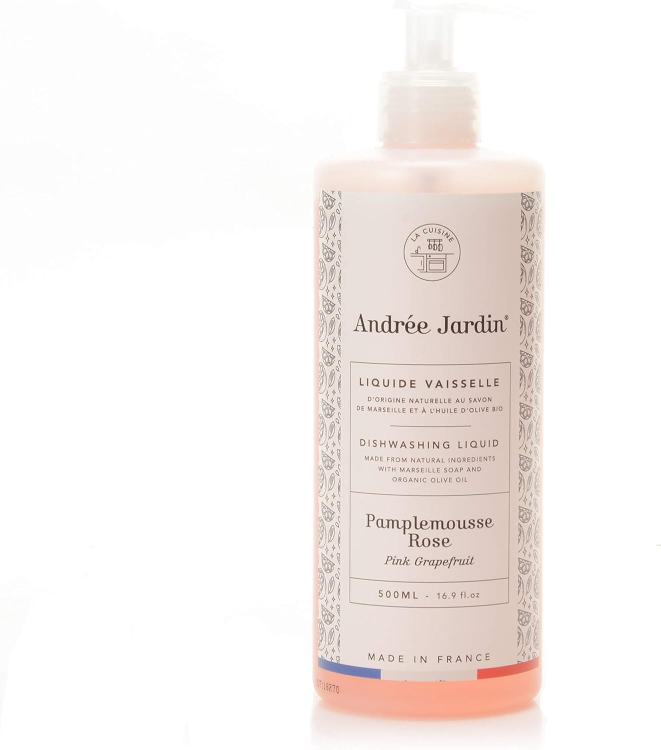 Andree Jardin Dish Washing Liquid - Grapefruit & Rose, 500 ml