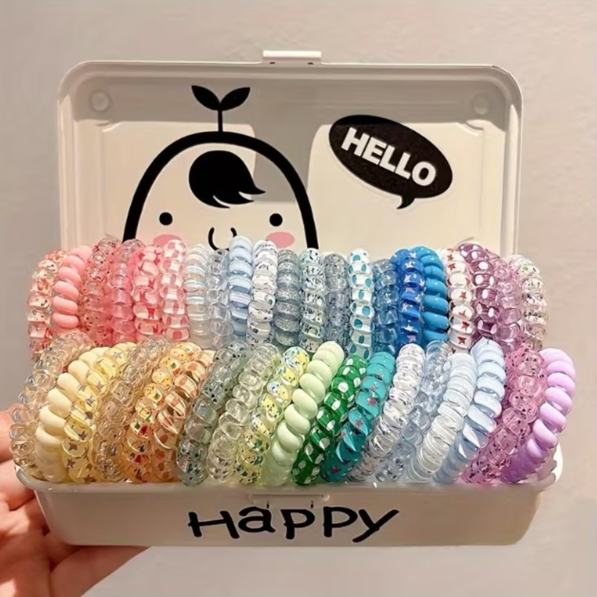 Freebies Spiral Hair Ties for Women Pack of 6 | Anti Slip Rubber Band | Trendy Accessories-picture-56