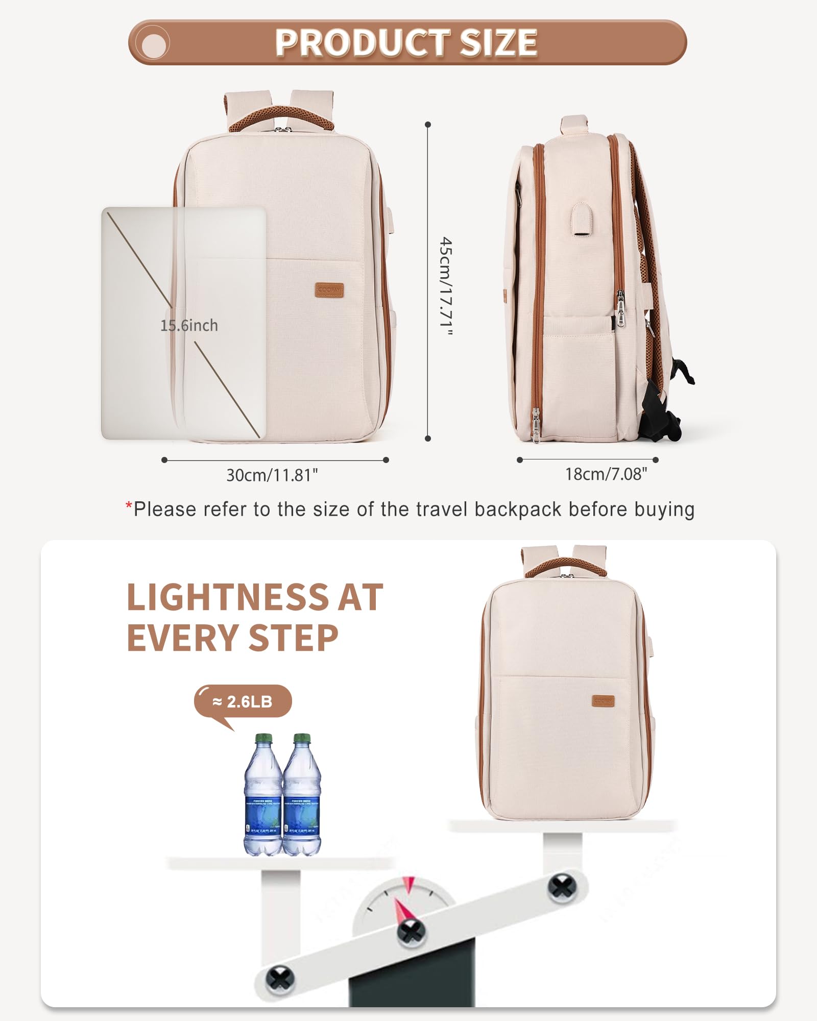 BJLFS Borse da Cabina per Ryanair 40x20x25 Bagaglio a Mano Zaino Borsa Zaino da Viaggio, Zaino da trekking,Zaino Easyjet 45x36x20,Zaino Casual per laptop da 14 pollici per scuola