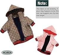 Vista 2 de Sudadera con capucha para perro Ropa de lujo para perros Chaqueta de invierno para cachorros Abrigo clásico de diseñador para mascotas Francés