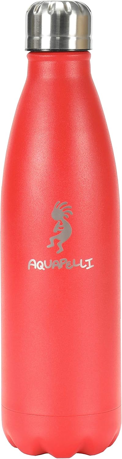 Aquapelli Vacuum Insulated Sport Bottle, 16 ounces, Pompeian Red