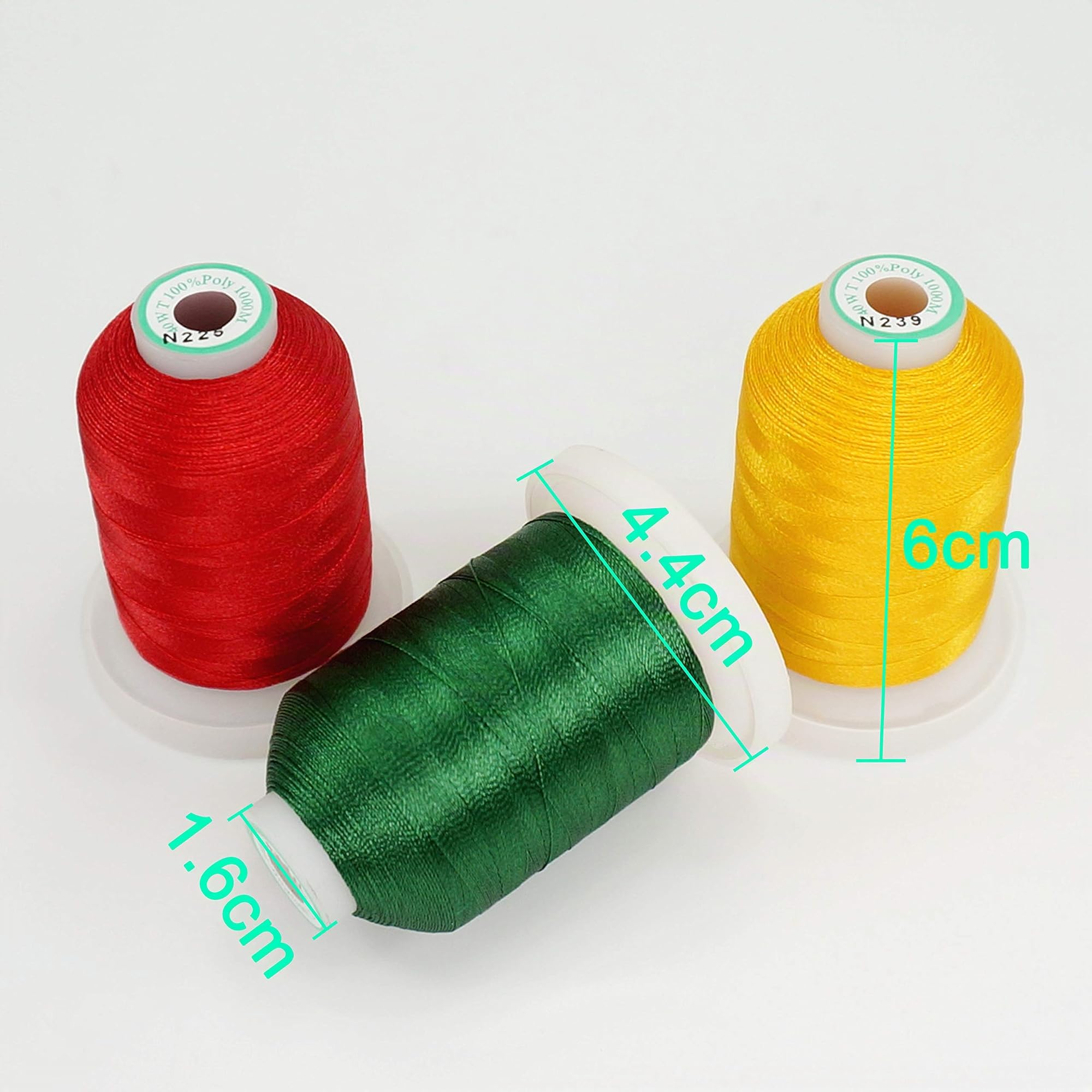 New brothread 32 Bobines Polyester Fil machine à broder 1000M chaque bobine - Nouvelles Couleurs Similaire aux Janome et RA Couleurs - Assortiment 1