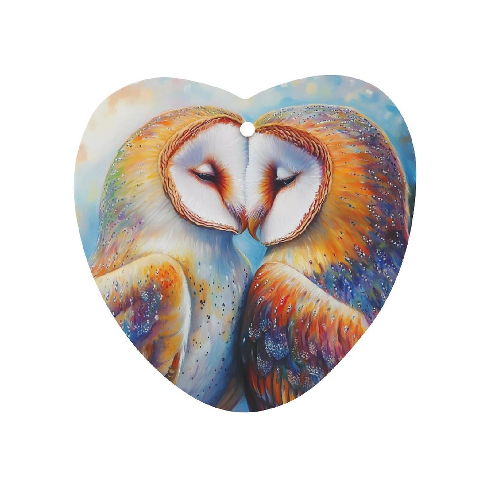 Owls Couple Car Air Freshener Hanging Aromatherapy Tablets for Car Accessories Love form