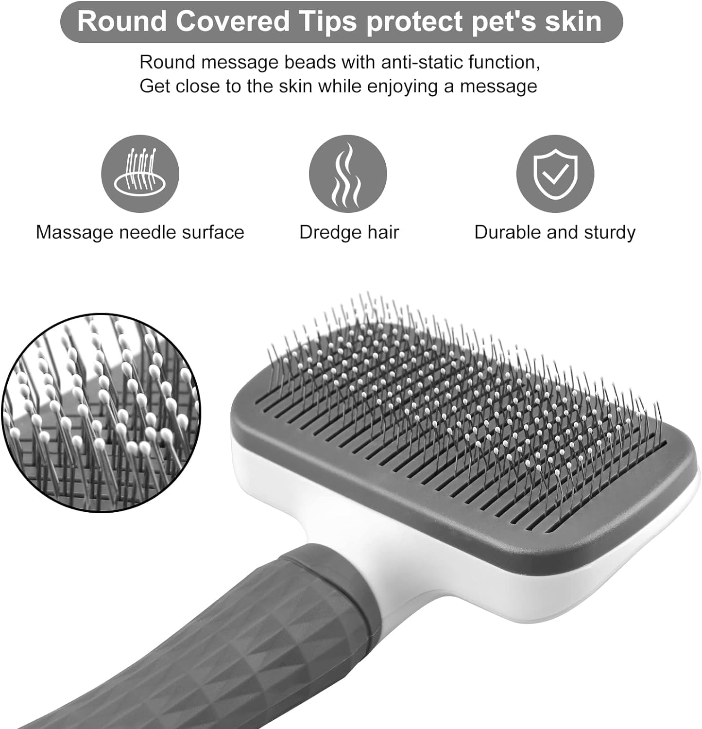 Broccy Pet Hair Remover, Dog & Cat Brush, Multi-Surface Cleaning, Easy to Clean, Grey, For Pet Owners - Image 4