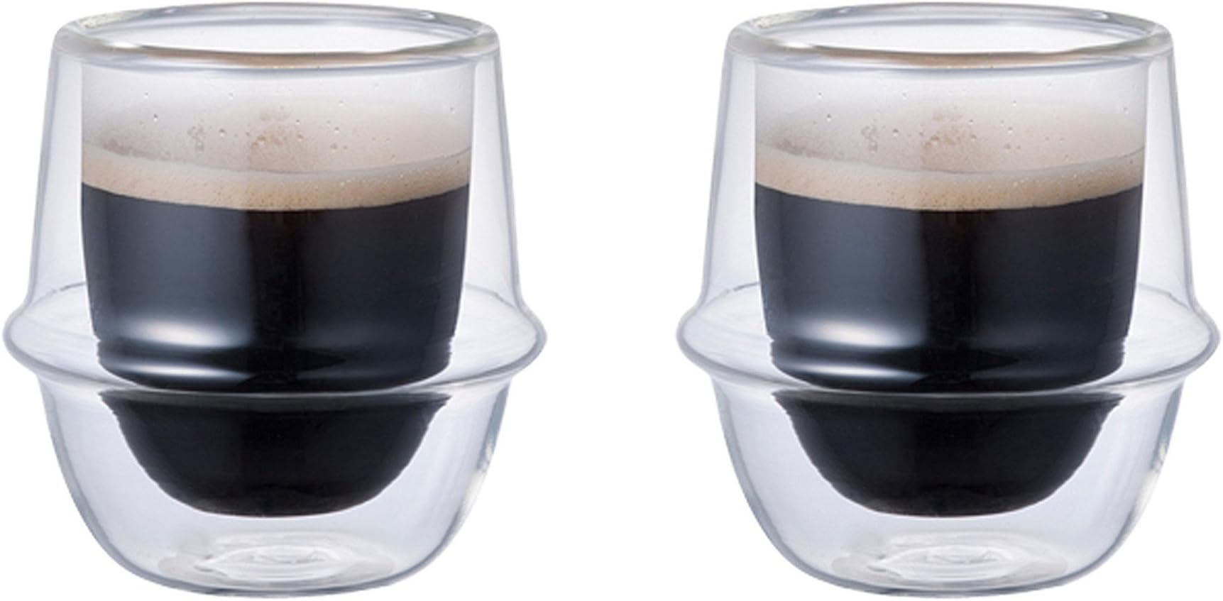Set of 2 Double-Walled KRONOS 80 ml Espresso Cups - Maintain Temperature - Prevent Condensation