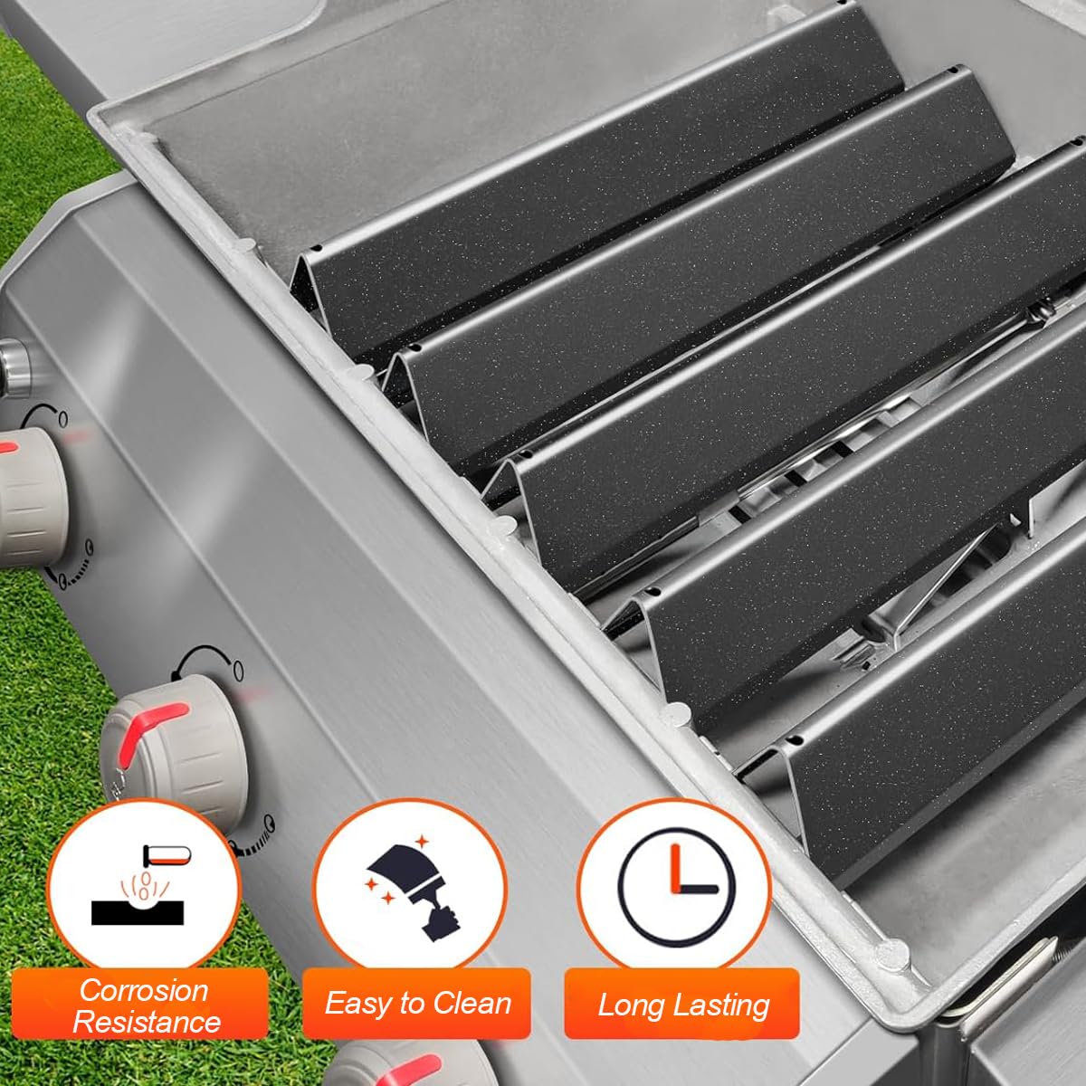 Weber Spirit Barre Aromatizzanti per Barbecue a Gas, Parti di Ricambio Smaltate per Spirit I II GS4 Serie 300 E310 E320