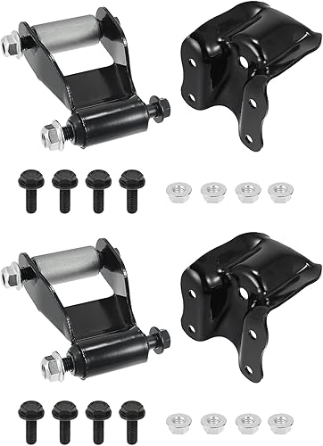 X AUTOHAUX 2 pares de grilletes de resorte trasero con kit de soporte 4L5Z-5775-AA para Ford Ranger 1986-2008 ZZM0-28-205 para Mazda Serie B 94-09