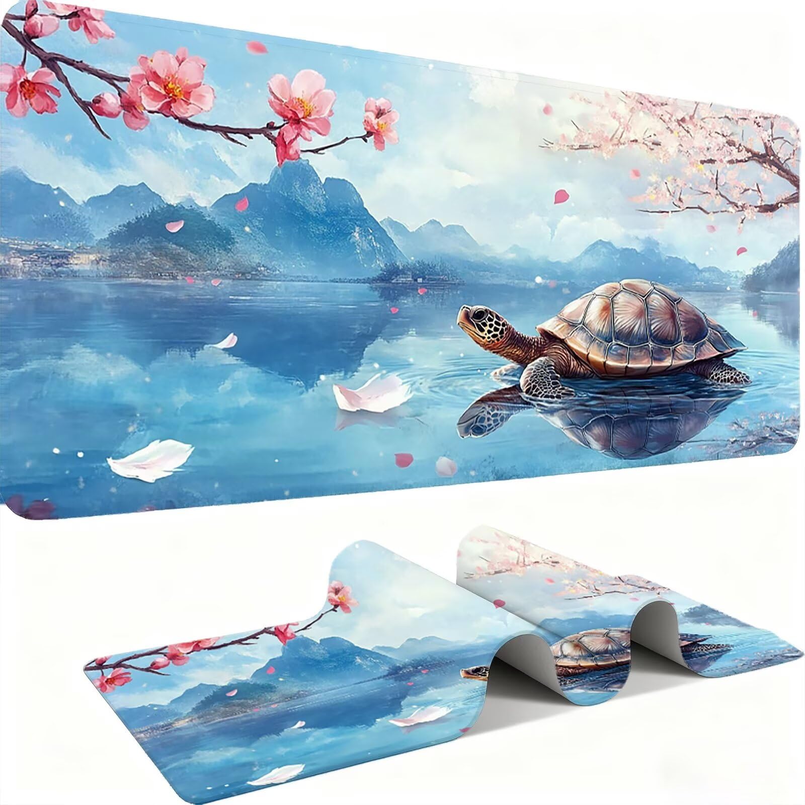 Tappetino Mouse XXL 1200x600x3mm Mouse Pad Gaming, Tartarughe Animali1, Mousepad Base Antiscivolo, Esteso Accessori Scrivania Tracciamento Ad Alta Precisione tappetino per Computer Ufficio, C0P-956
