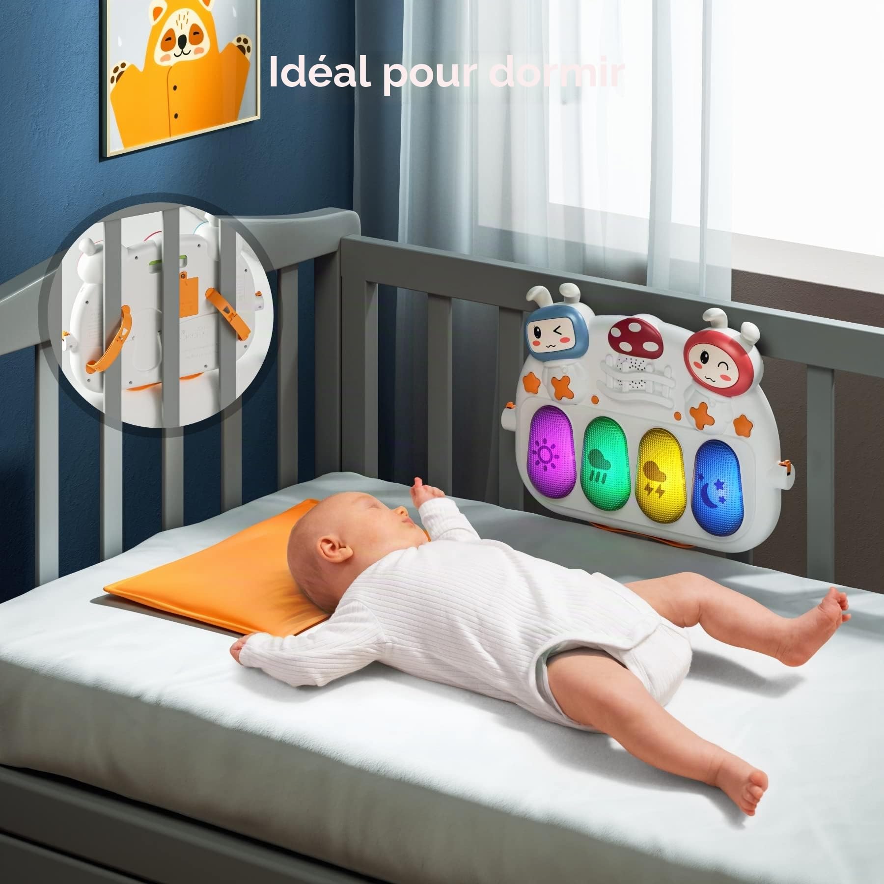 TUMAMA Tapis d eveil Musical pour Bébé,Tapis Musical d'Éveil et d'Activité pour Bébé,Jouets d'activité et de développement avec Musical et lumières(Animal)