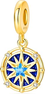 Zawieszka charms ze srebra próby 925, niebieski, księżyc, gwiazdy, słońce, krzyż, pierś, Maria, Boho, koraliki, biżuteria do bransoletki, urocza bransoletka dla kobiet, dorosłych