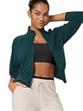 ODODOS Women's Full Zip Workout Jacket Cloud Feeling Stand Collar Long Sleeve Lightweight Athletic Yoga Tops