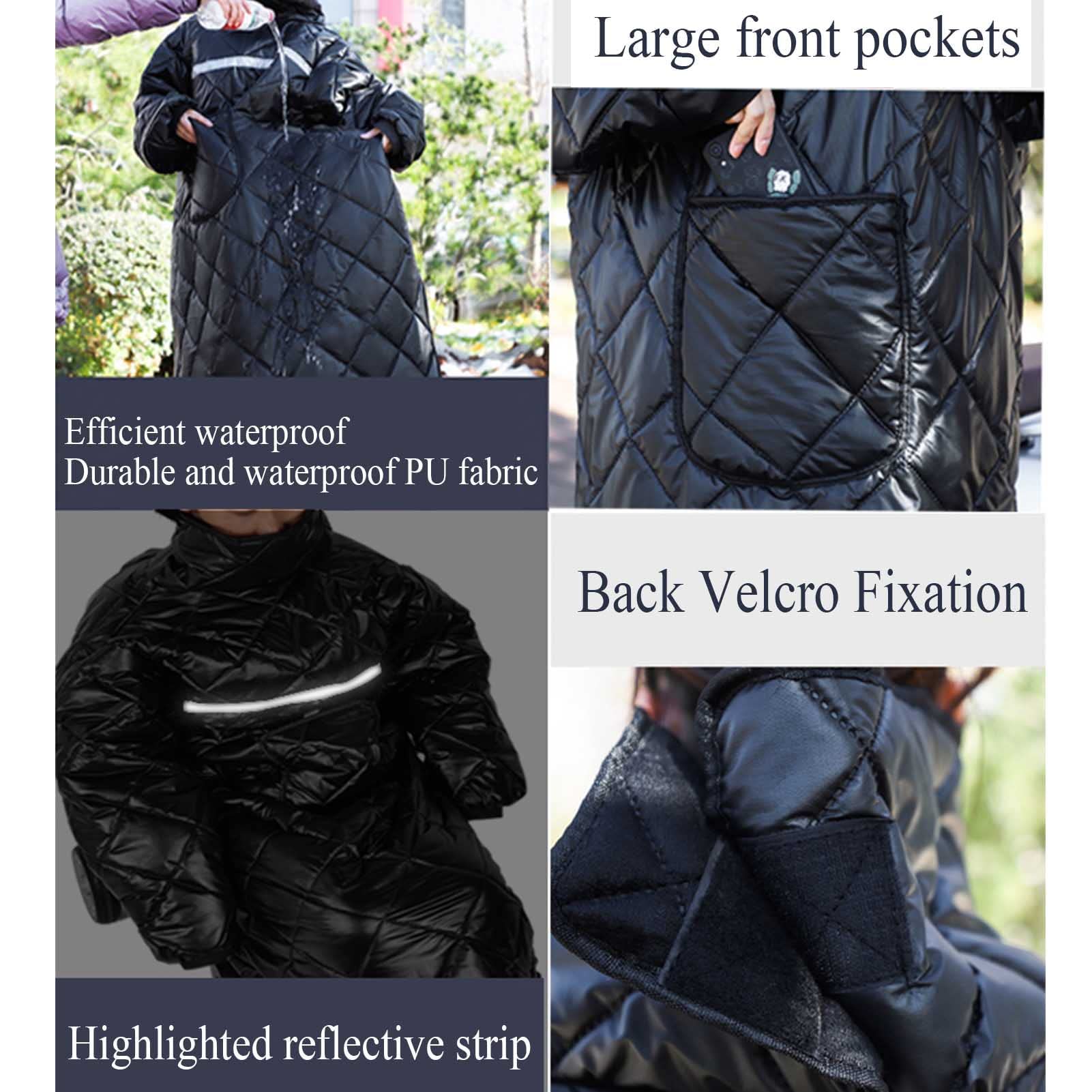 Manta cálida de cuerpo entero para silla de ruedas de invierno | Manta impermeable y portátil para silla de ruedas con mangas y bolsillo para adultos | Mantas para piernas de silla de ruedas para