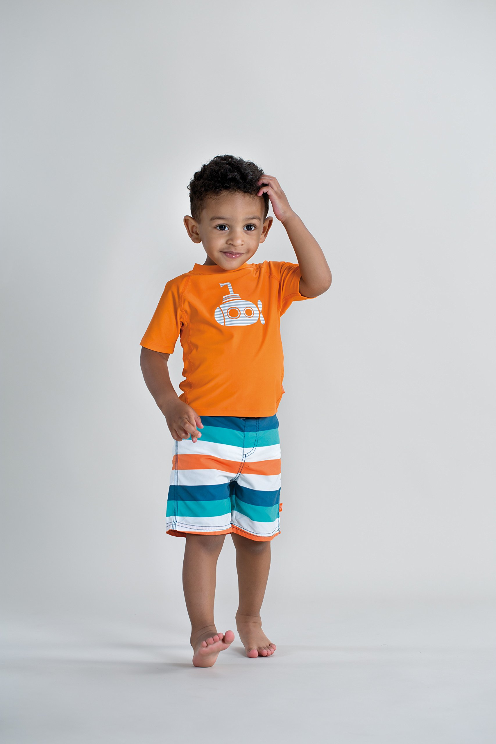 Camiseta de manga corta Rashguard para bebé de Lässig, 1431005804 naranja Submarine Talla:6 meses