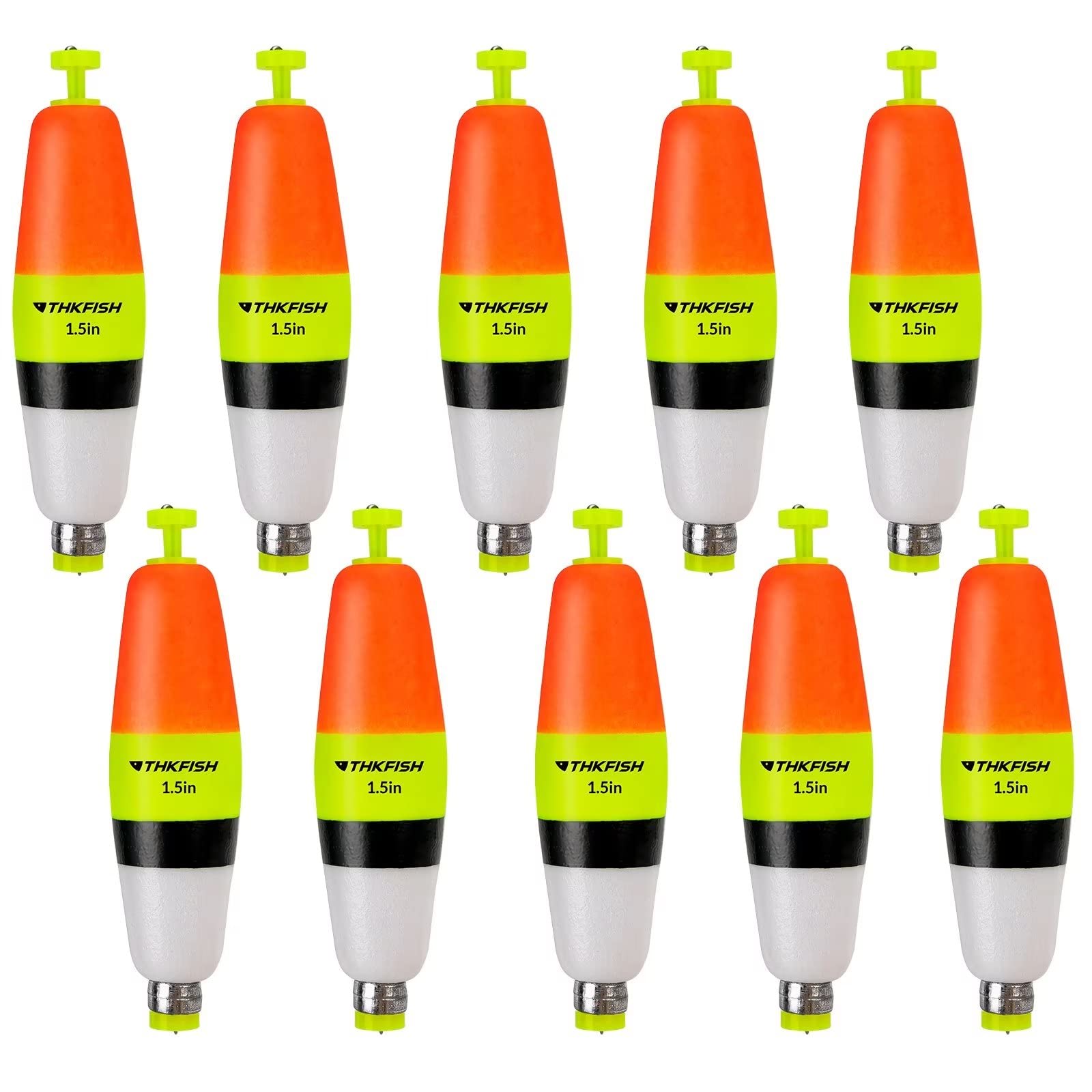 THKFISH Fishing Bobbers 5PCS EVA Foam Round Floats Red/Green Snap-On Spring Fishing Buoy Accessories for Freshwater Saltwater