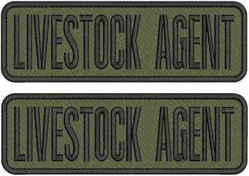 Embroidered Patch - Collectible for Costumes - Livestock Agent 2 Embroidery Patch 3X10 Hook ON Back Black ON Ranger Green for Cosplay, Display