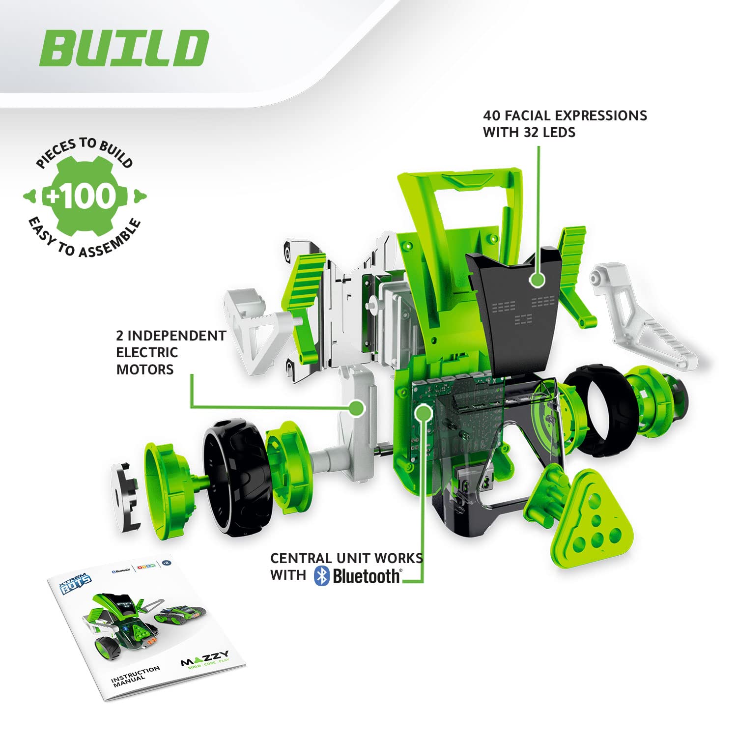 Xtrem Bots - Mazzy Kit Robotica | Robotica Niños 8 Años | Robot Programable Niños | Robot Juguete Interactivo | Robots Inteligente | Regalos Comunion Niño