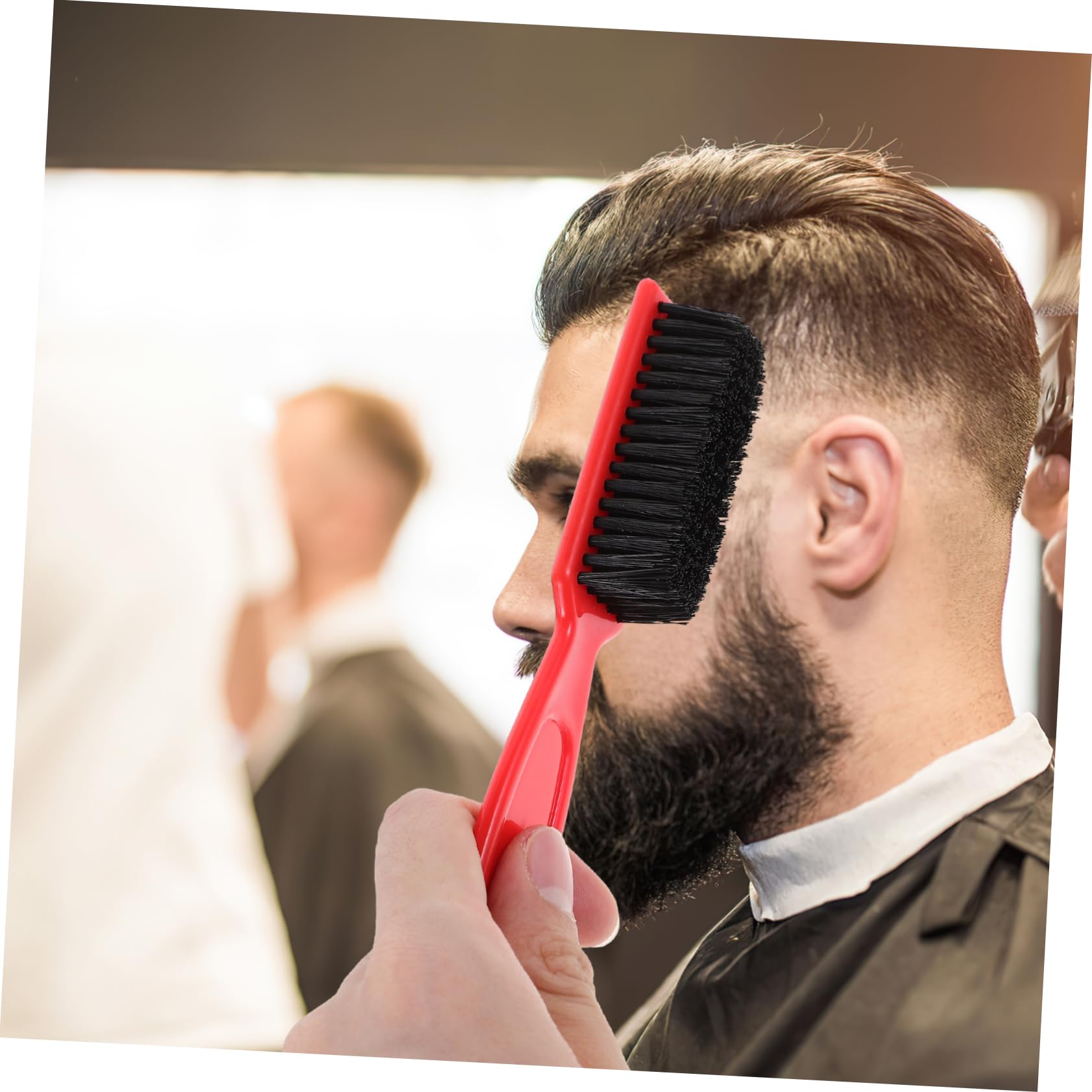 WOFASHPURET Vintage Brush Electroplated Salon Beard Cleaning Brush for Men for Grooming Styling Professional Barber Beard Brush for Thick Hair and Mustaches