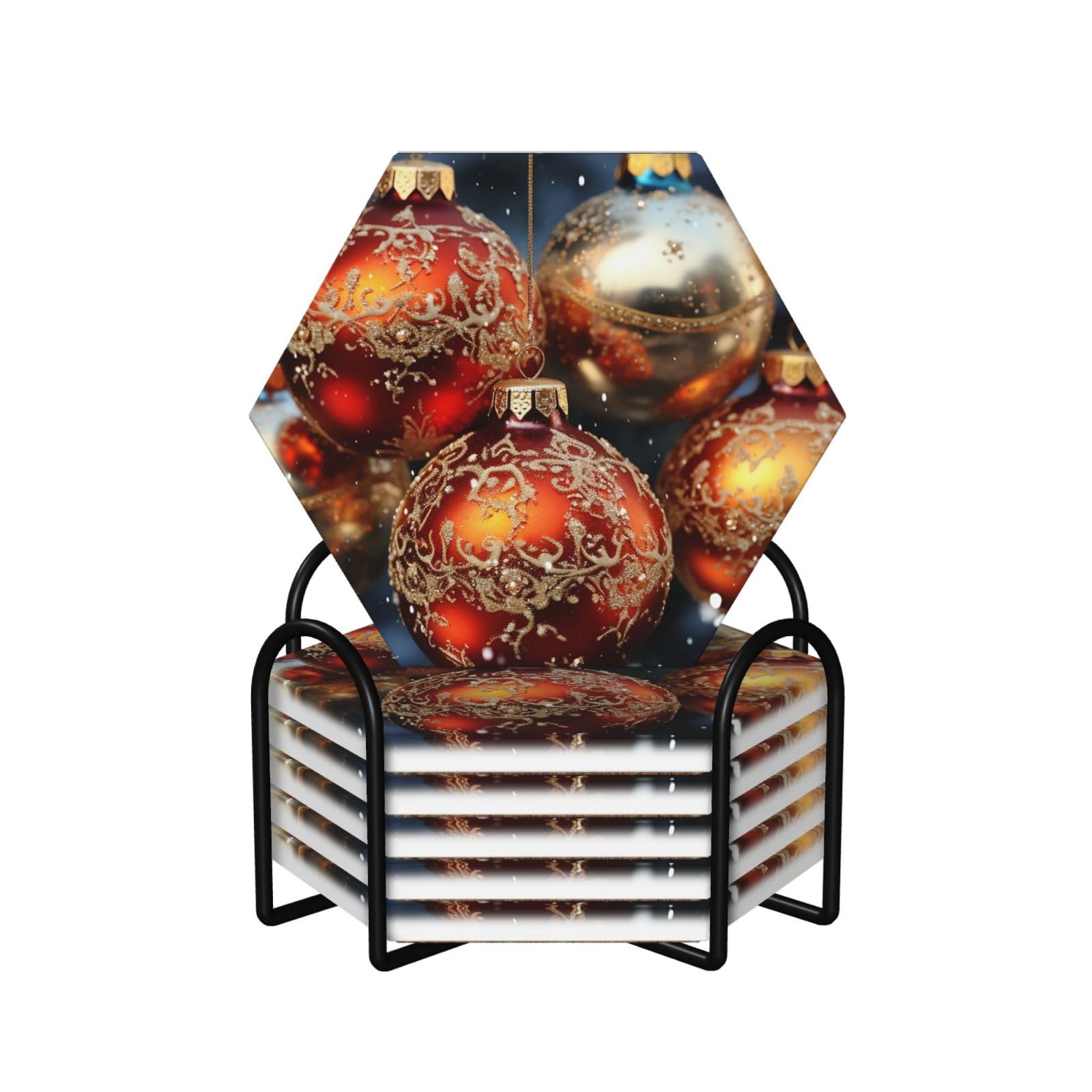 Dessous de verre en céramique de Noël, le cadeau idéal avec support pour les fêtes