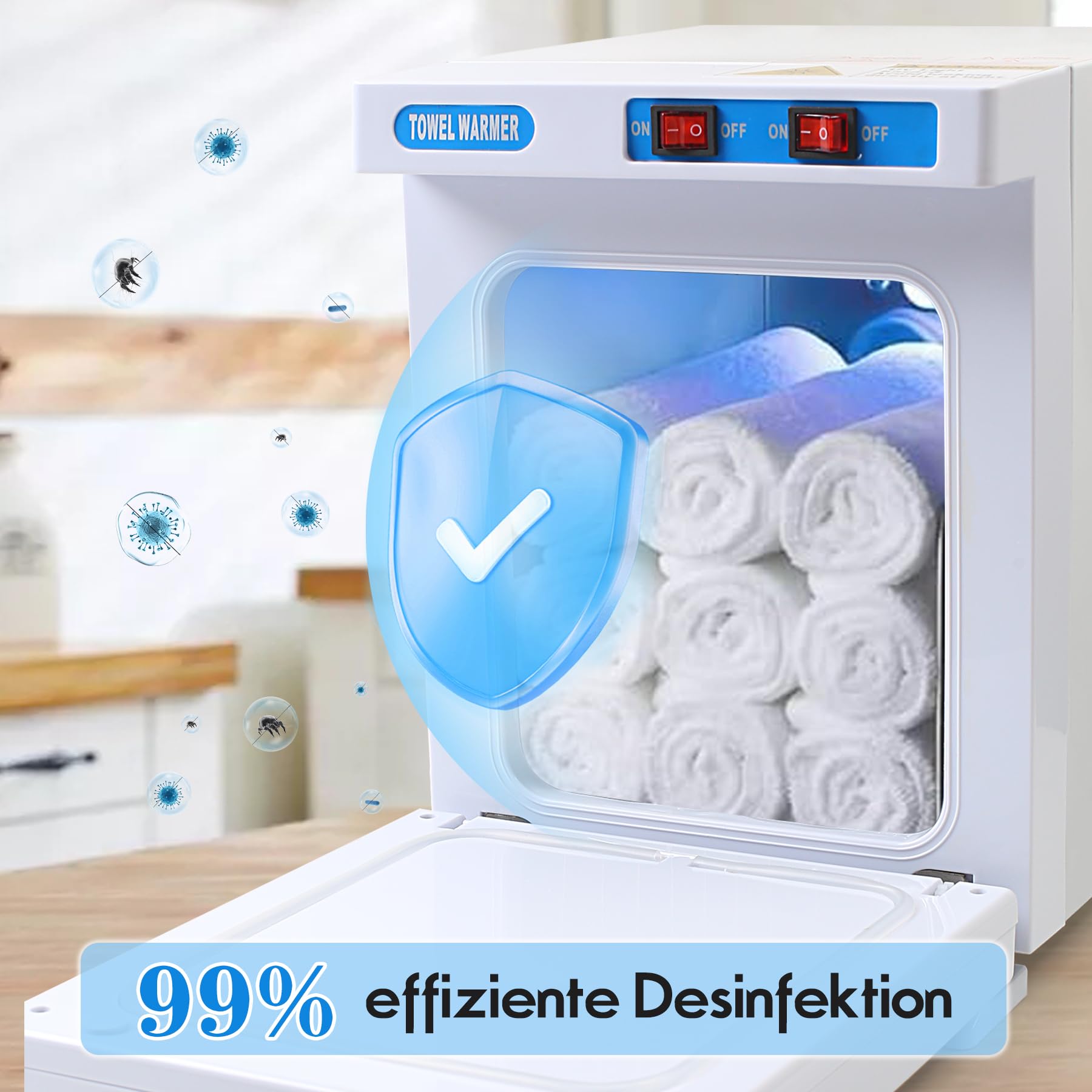 Handtuchwärmer, Professioneller Handtuchheizschrank (176 °F), Extrem Schnelle Aufheizgeschwindigkeit bis 360 °C, Großer Weiß Handtuch Wärmegerät Kosmetik für Schönheit, Salon, Spa