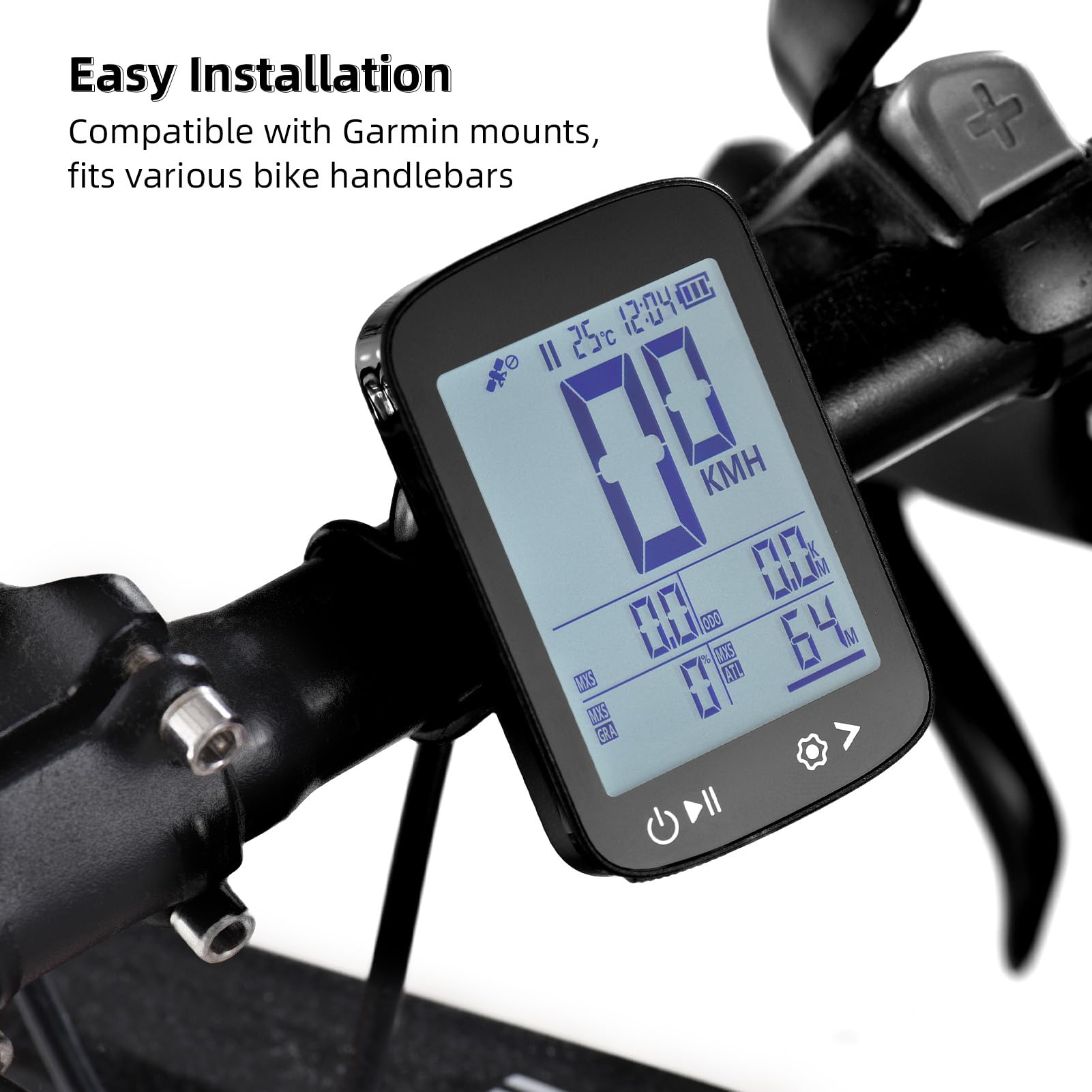 SENECESLI Computer BIKE GPS Wireless, Computer Ciclistico con Batteria da 500 MAh da 3,7 V, Posizionamento a 5 Stelle, Display LCD FSTN da 2,4 Pollici