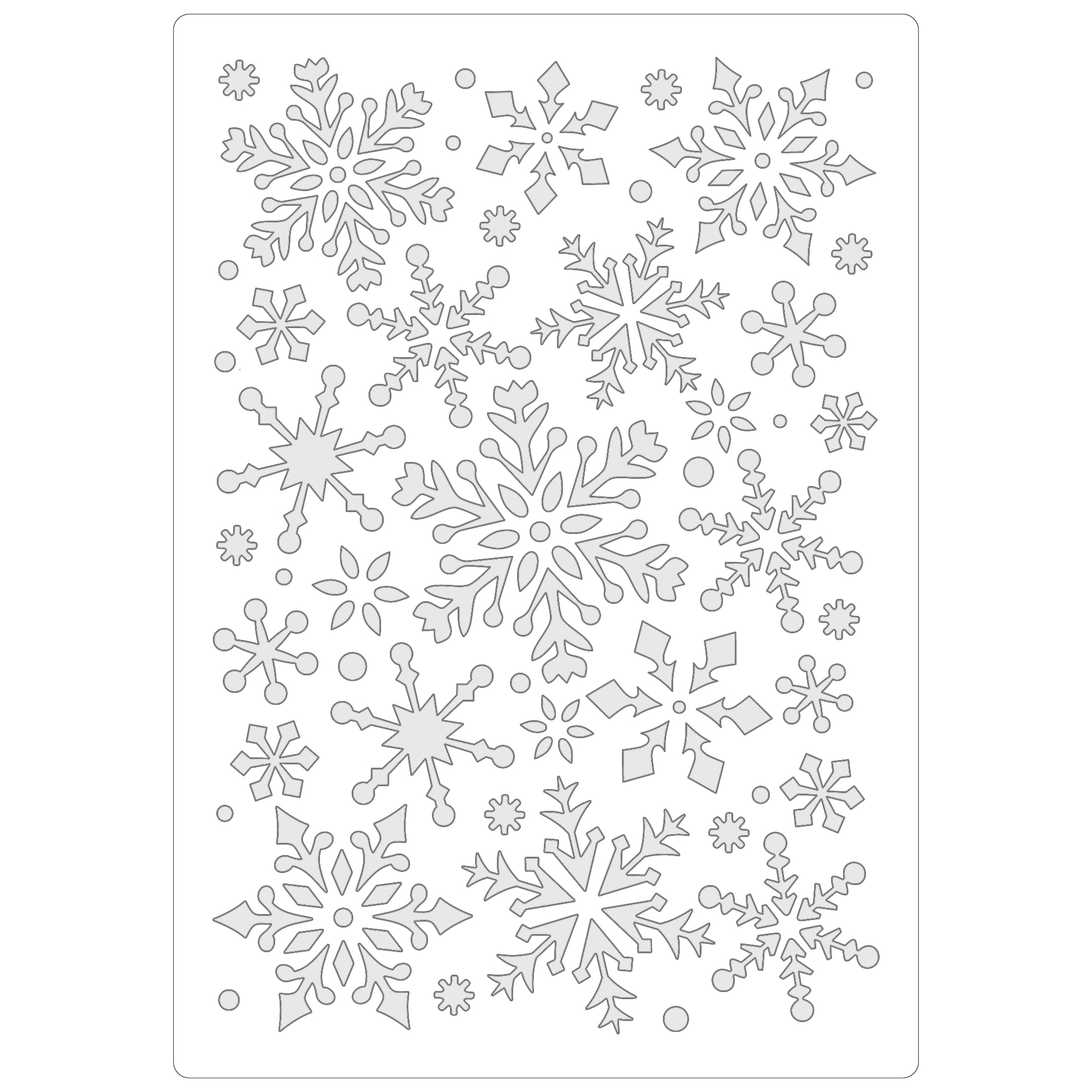Professional Quality Reusable Stencil - Food Safe Non Adhesive - Snowflake Background (Seamless) - Arabesque Stencils - Made in The UK - White Laser Cut PET for Cakes, Coffees, Plates and More