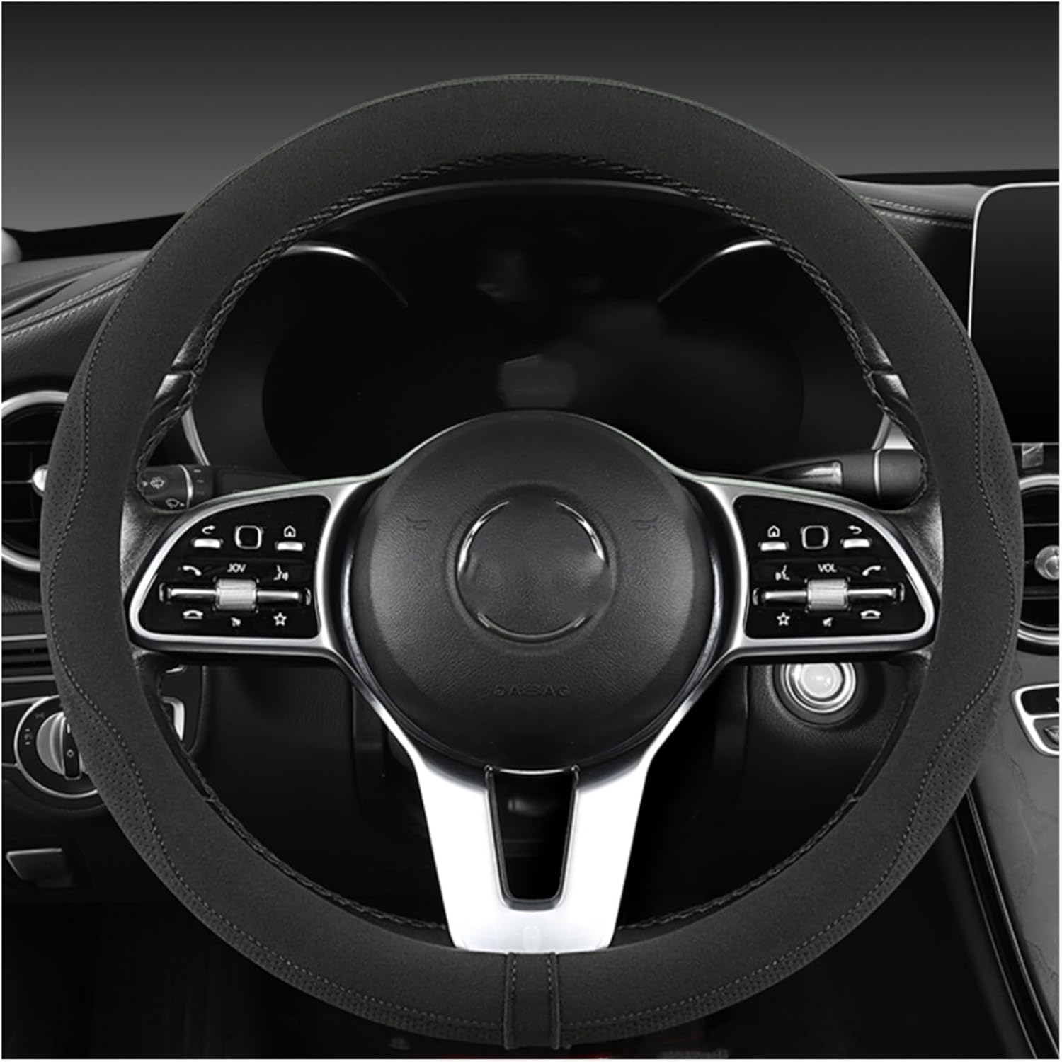 Car Steering Wheel Cover for Car Steering Wheel Cover Leather Renewal Accessory Fine Feeling Wear-Resistant and Durable (Color : 2#)