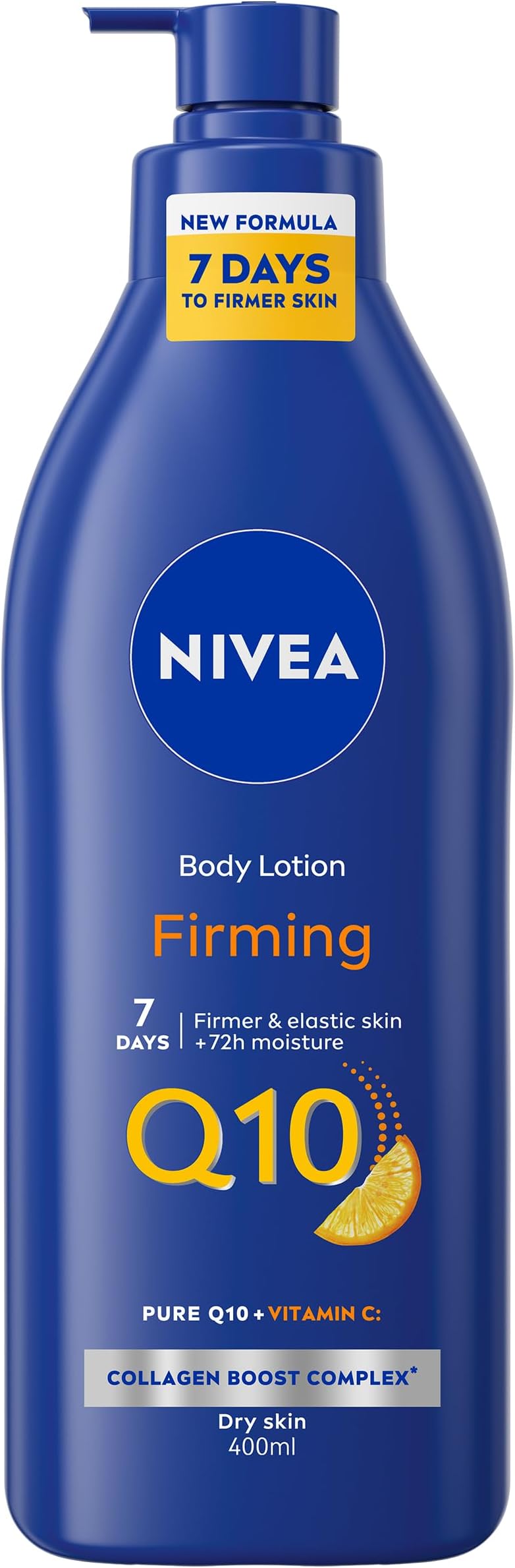 Q10 Firming Rich Body Lotion + Vitamin C (400ml), Firming Cream with Collagen Booster Complex, 72H Moisturiser, Body Lotion for Dry Skin