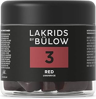 LAKRIDS BY BÜLOW - 3 - Red Licorice - 5.3 oz - Vegan Gourmet Licorice from Scandinavia - Gluten Free & Gelatine Free - Swedish Candy Alternative