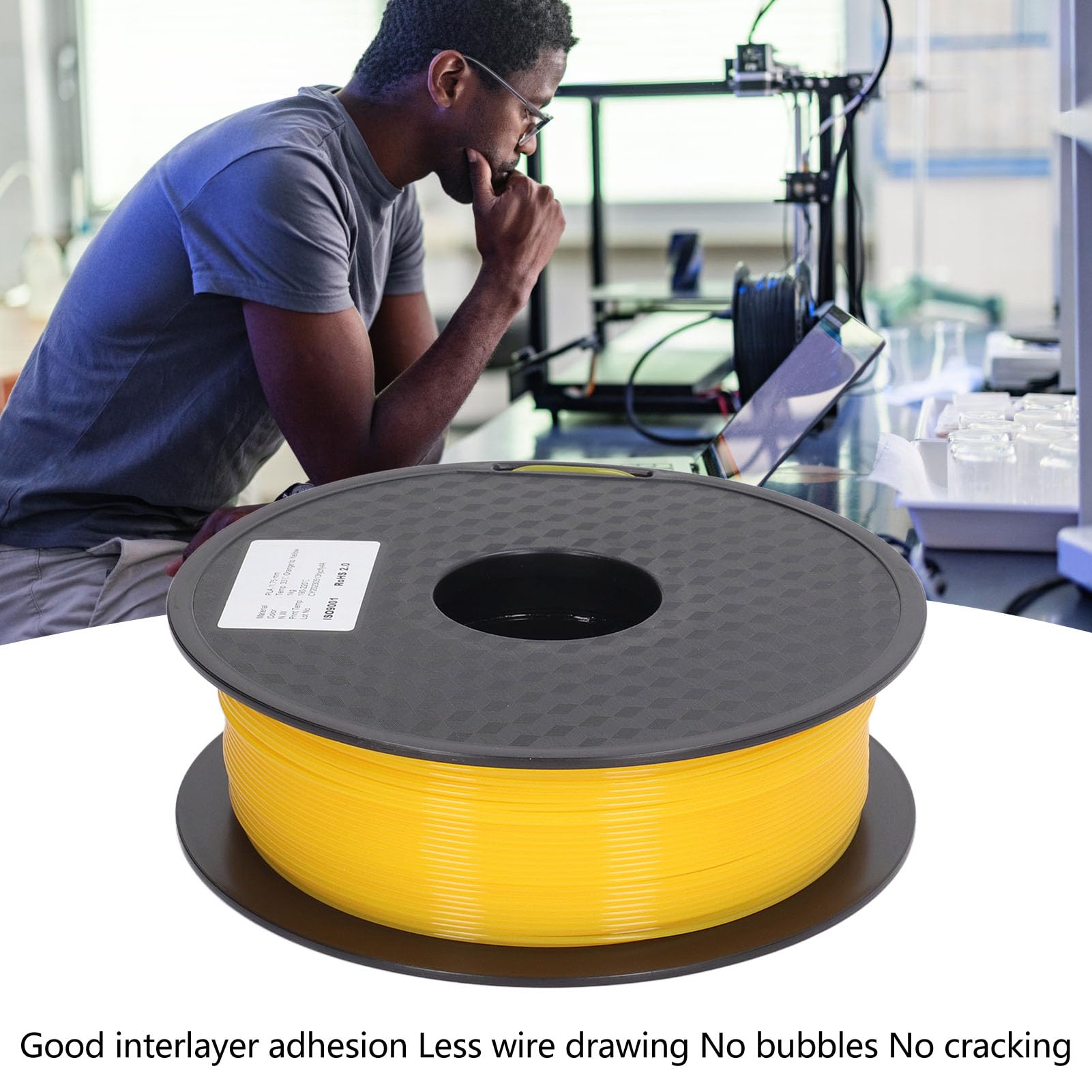 Materiały eksploatacyjne do druku 3D Jedwabisty włókno PLA do projektów drukarek 3D 1,75 mm Pomarańczowy Gradacja Żółty 1 opakowanie