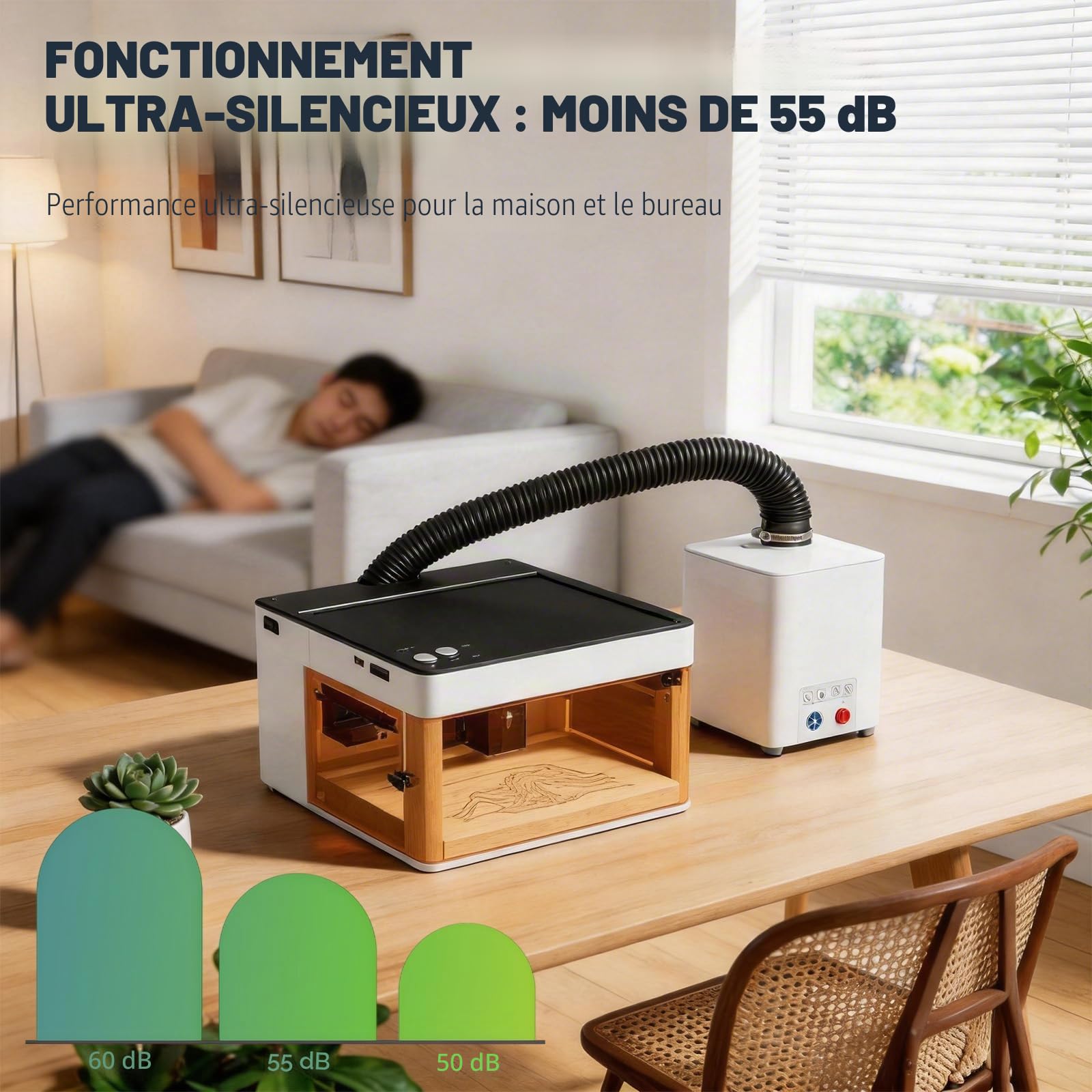 Purificateur d'air pour graveur laser aspiration de fumée portable