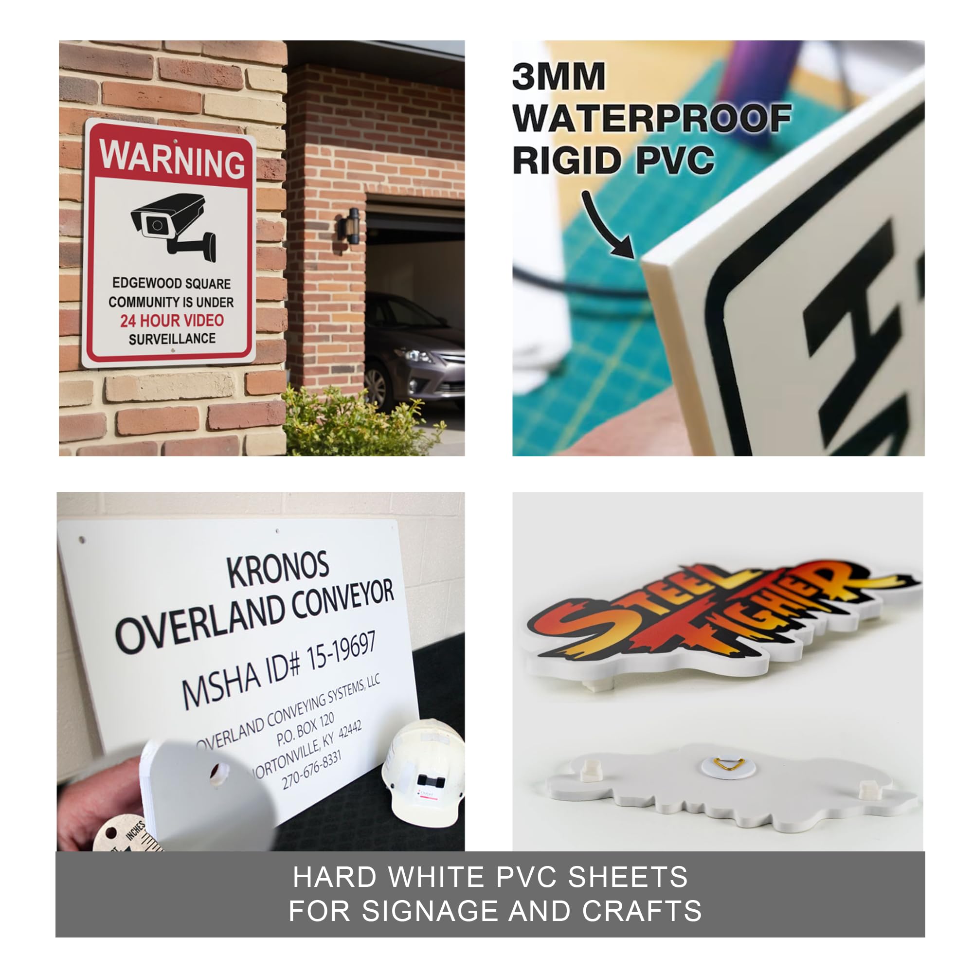 Rigid PVC Sheets - 8x12 Pack for Signage & Crafts -3