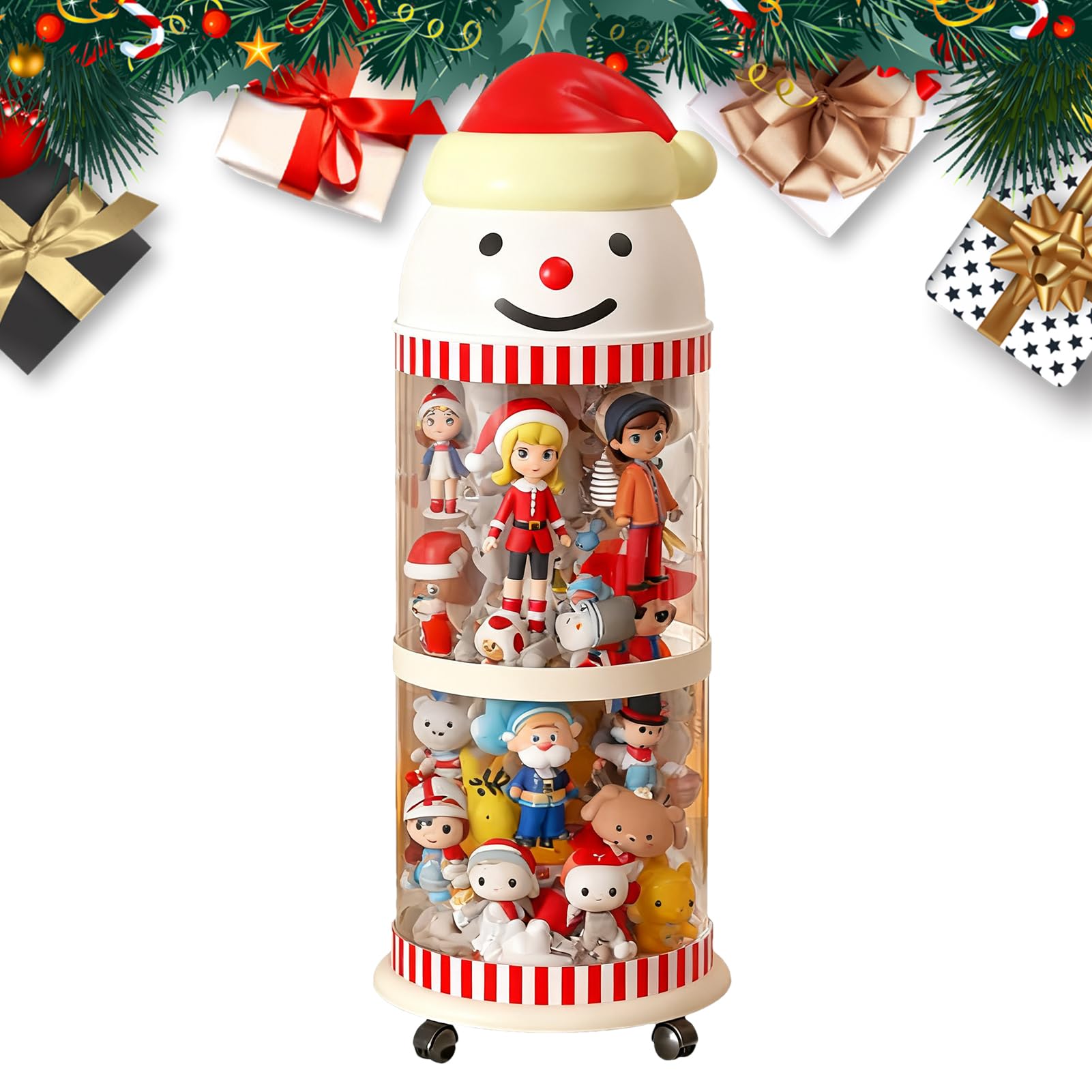 Organizador De Peluches - Cubo De Exhibición Transparente En Forma De | Muñeco De Nieve Para Peluches | Organizador De Almacenamiento De Juguetes De Peluche Con Ruedas - Para Sala De Juegos, Dormit