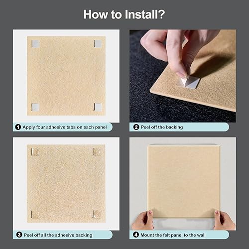 Miniatura 6 de UMIACOUSTICS 12 paneles acústicos, paneles de pared a prueba de sonido, de 11.8 x 11.8 x 0.35 pulgadas, paneles absorbentes de sonido y tablero de