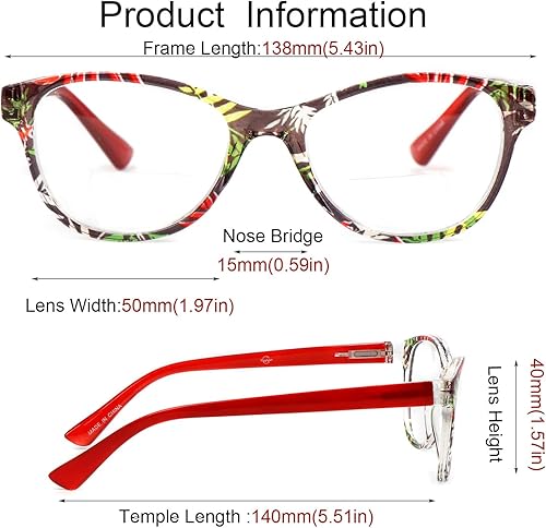 Miniatura 4 de Hyyiyun 2 pares de lentes de lectura bifocales para mujer, bisagra de resorte, diseño de ojo de gato, lentes transparentes con estuche rígido y bolsa
