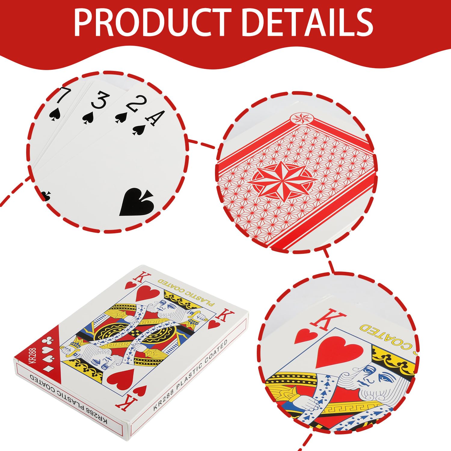 wellrun Gigantic Playing Cards-Oversized,Easy to Read, Waterproof Full Set 52 Card Deck for Family,Party Games,Garden Fun, BBQs - Image 3