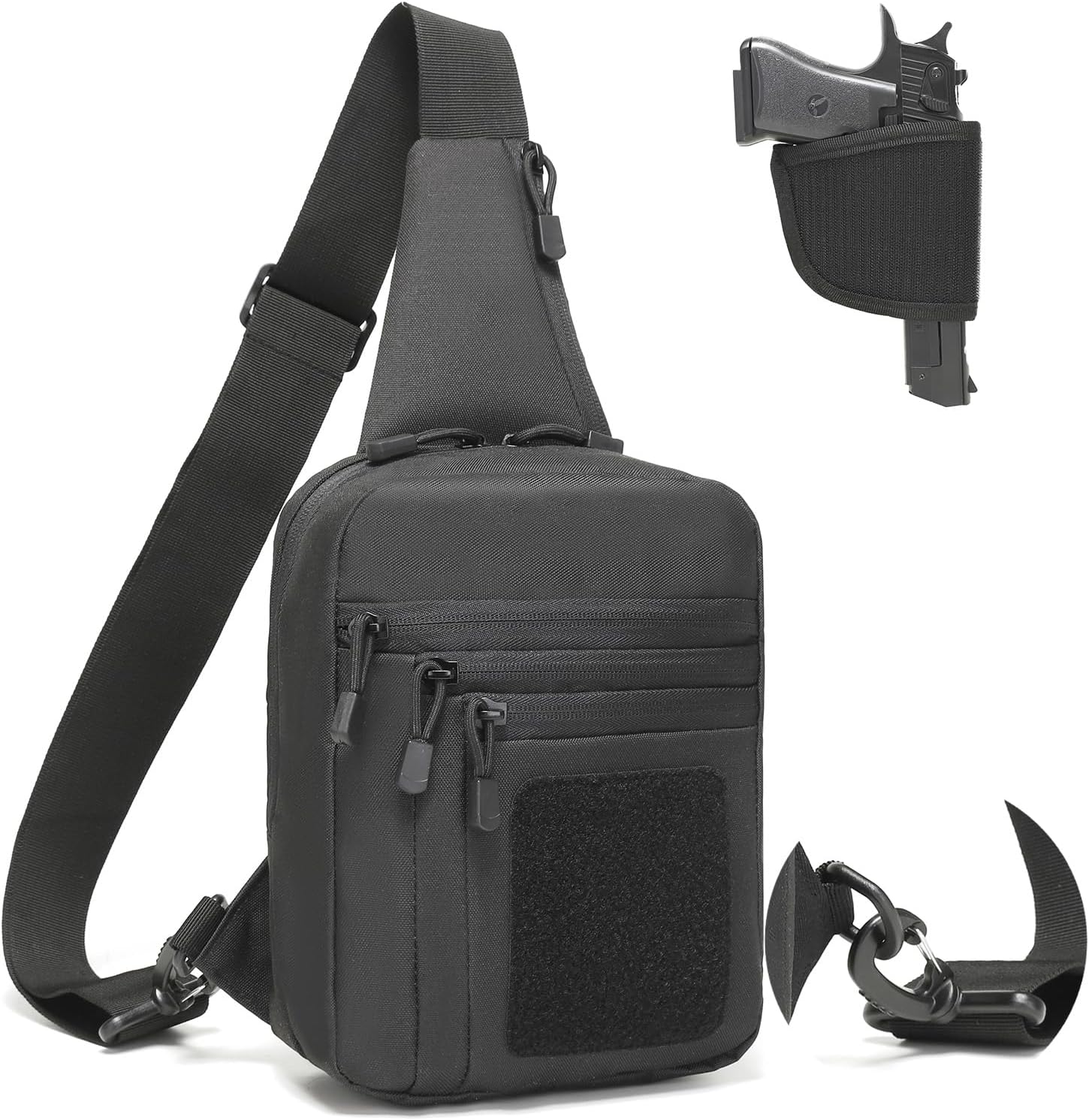 Concealed Carry Gun Bag for Men & Women, Sling Pistol Bag for Handguns CCW Shoulder Bag Tactical Crossbody Chest Pack Range Bags with Holster