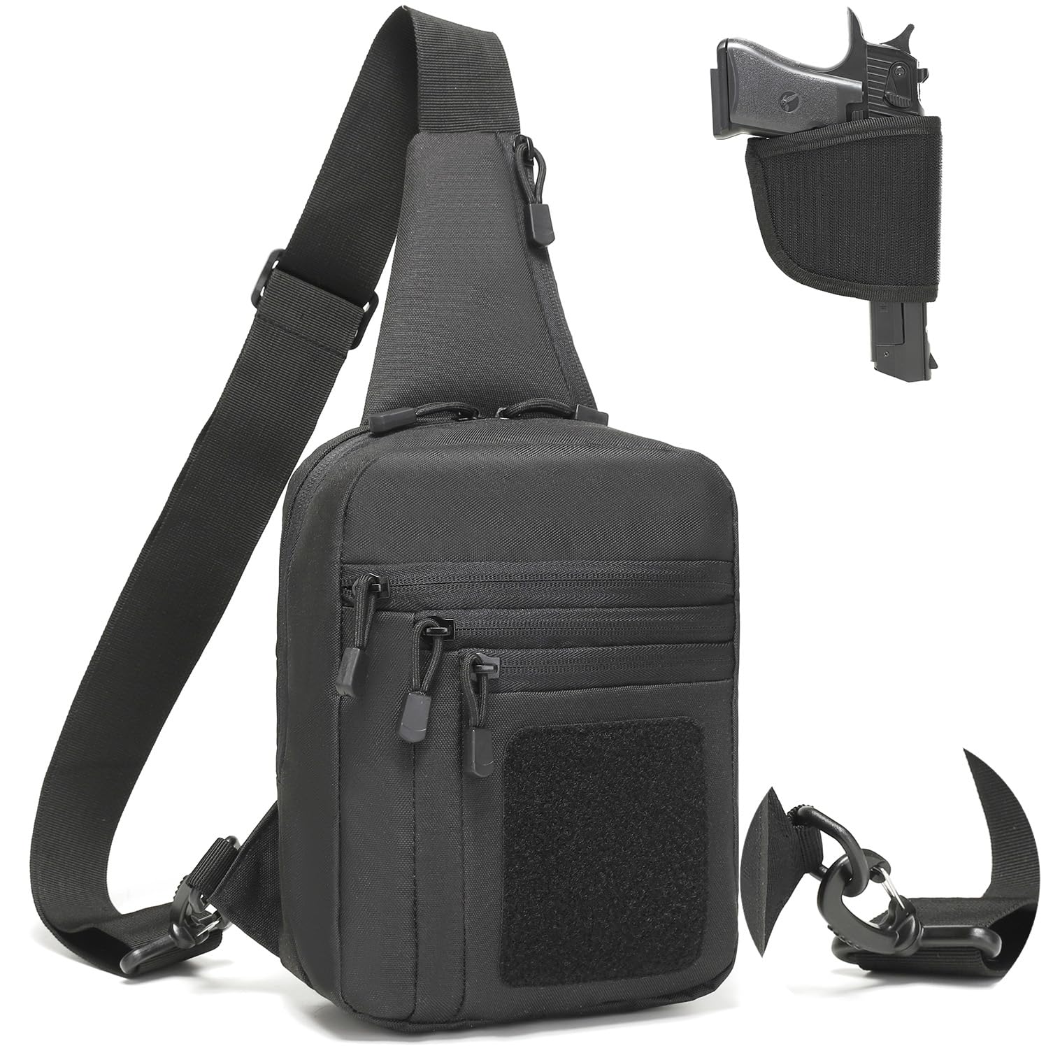 Concealed Carry Gun Bag for Men & Women, Sling Pistol Bag for Handguns CCW Shoulder Bag Tactical Crossbody Chest Pack Range Bags with Holster
