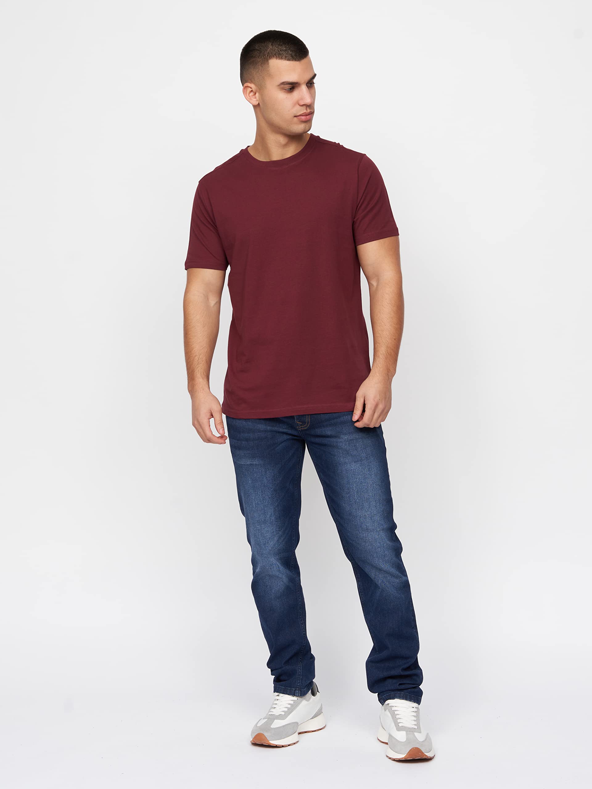 Kandor – Paquetes de 5 camisetas para hombre, ropa del Reino Unido, cuello redondo, color liso, 100 % algodón, camisetas de calidad para el trabajo o gimnasio, camisetas clásicas informales