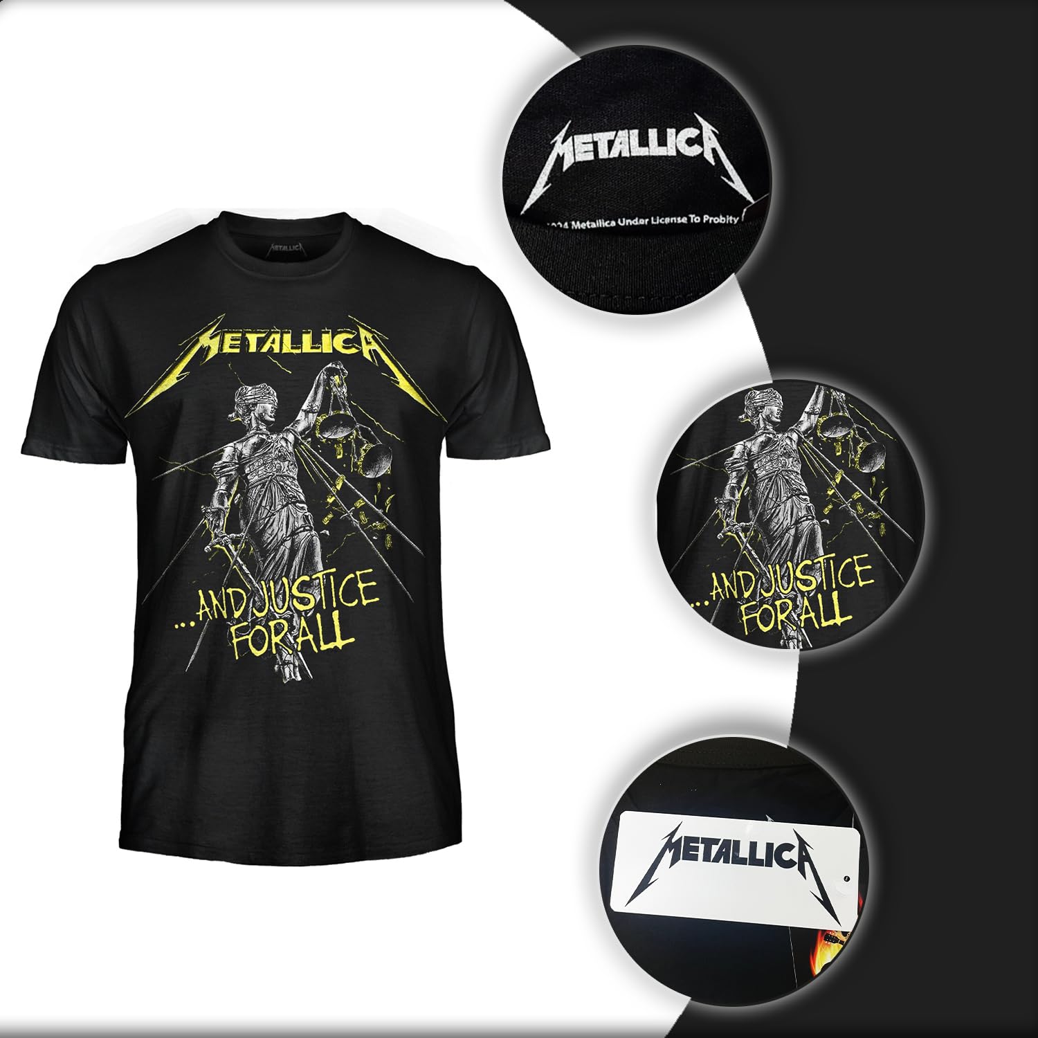 Metallica T-shirt And Justice for all. Oficjalna koszulka rockowa z zespołu Heavy Metal, koszulka unisex dla dorosłych chłopców.