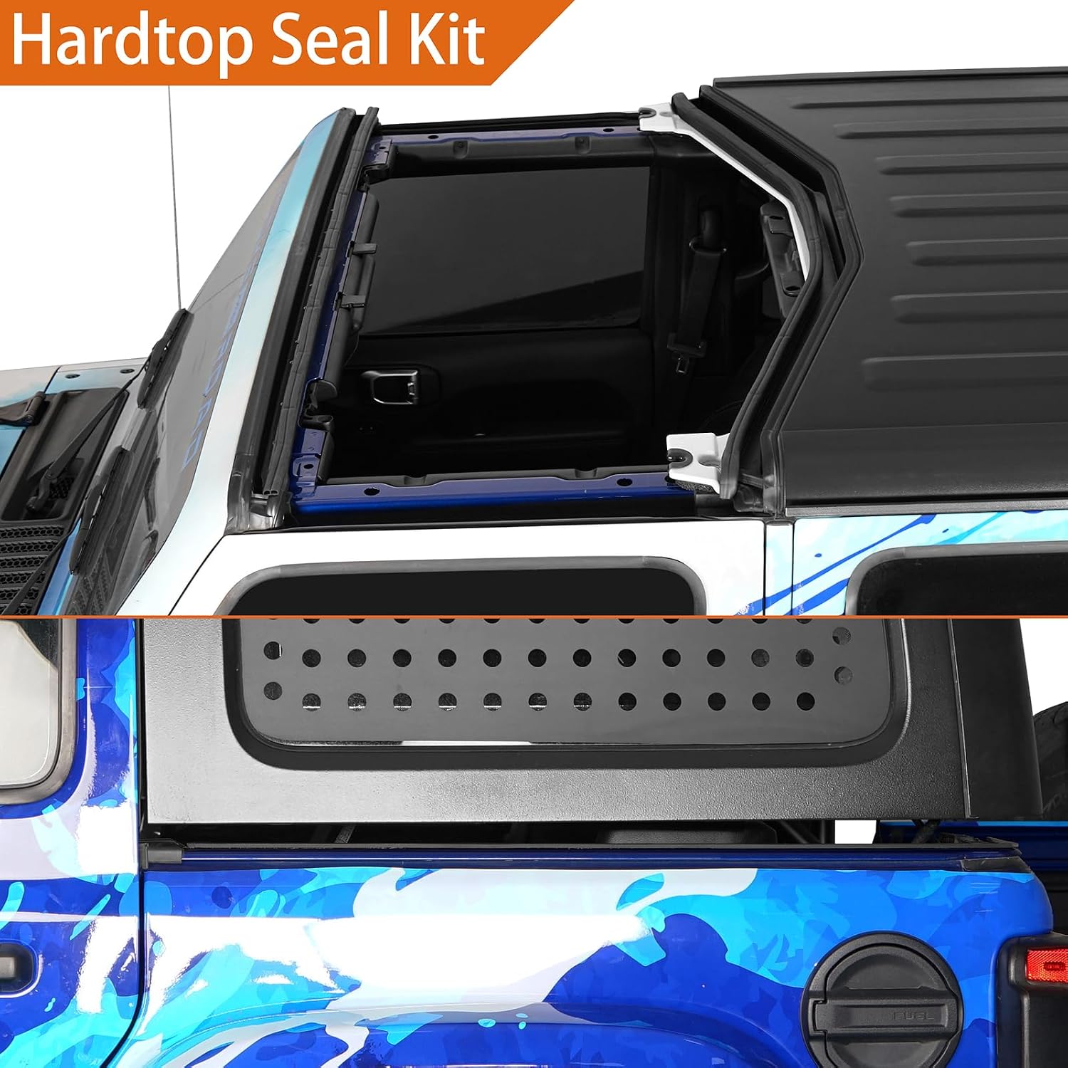 Hooke Road Wrangler Hard Top Car Seal Kit for 2007-2026 Jeep Wrangler JK JL Gladiator JT, Weather Strip Rubber Soundproof Sealing Strips