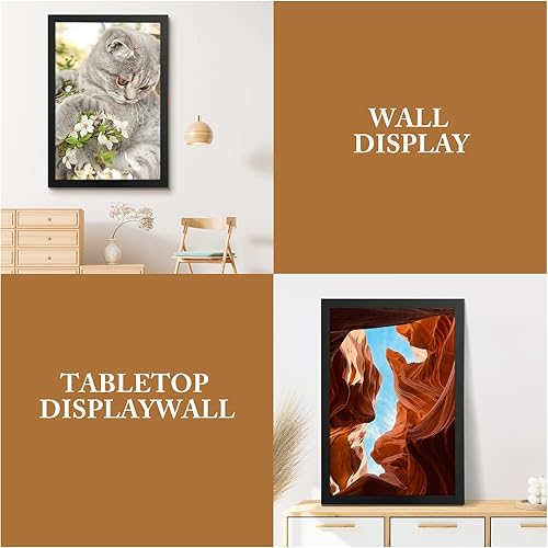 Miniatura 7 de Golden State Art, Paquete de 2 portarretratos de 24 x 36 pulgadas, estilo grano de madera, moldeado ancho, ganchos traseros para exhibición de