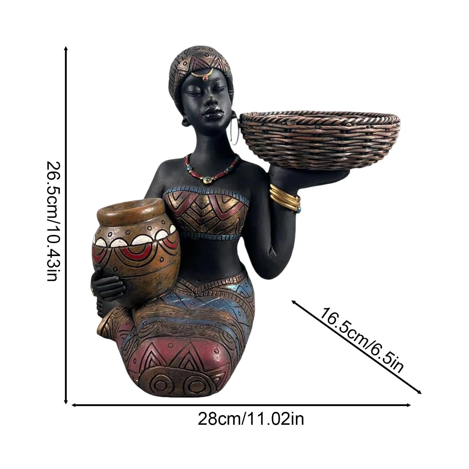 Figurine Africane per Arredamento Casa Donna Seduta con Figurine da Tavolo | Arredamento domestico africano per le Gallerie Negozi gli Ingressi gli Scaffali Tavoli le Scrivanie Posti