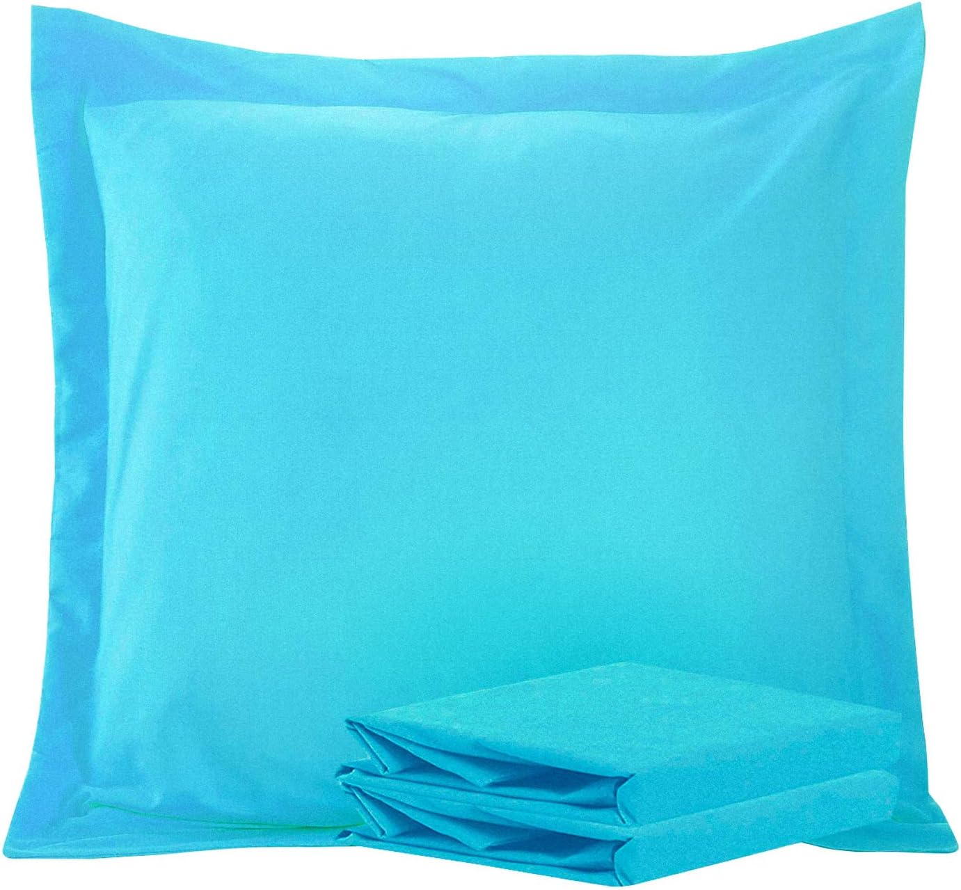 NTBAY 26x26 Euro Sham Covers - 2 Pack Brushed Microfiber 26x26 Pillow Covers - Soft, Wrinkle-Free, Fade-Resistant, Stain-Resistant, Euro Shams, Square Pillow Shams, Blue